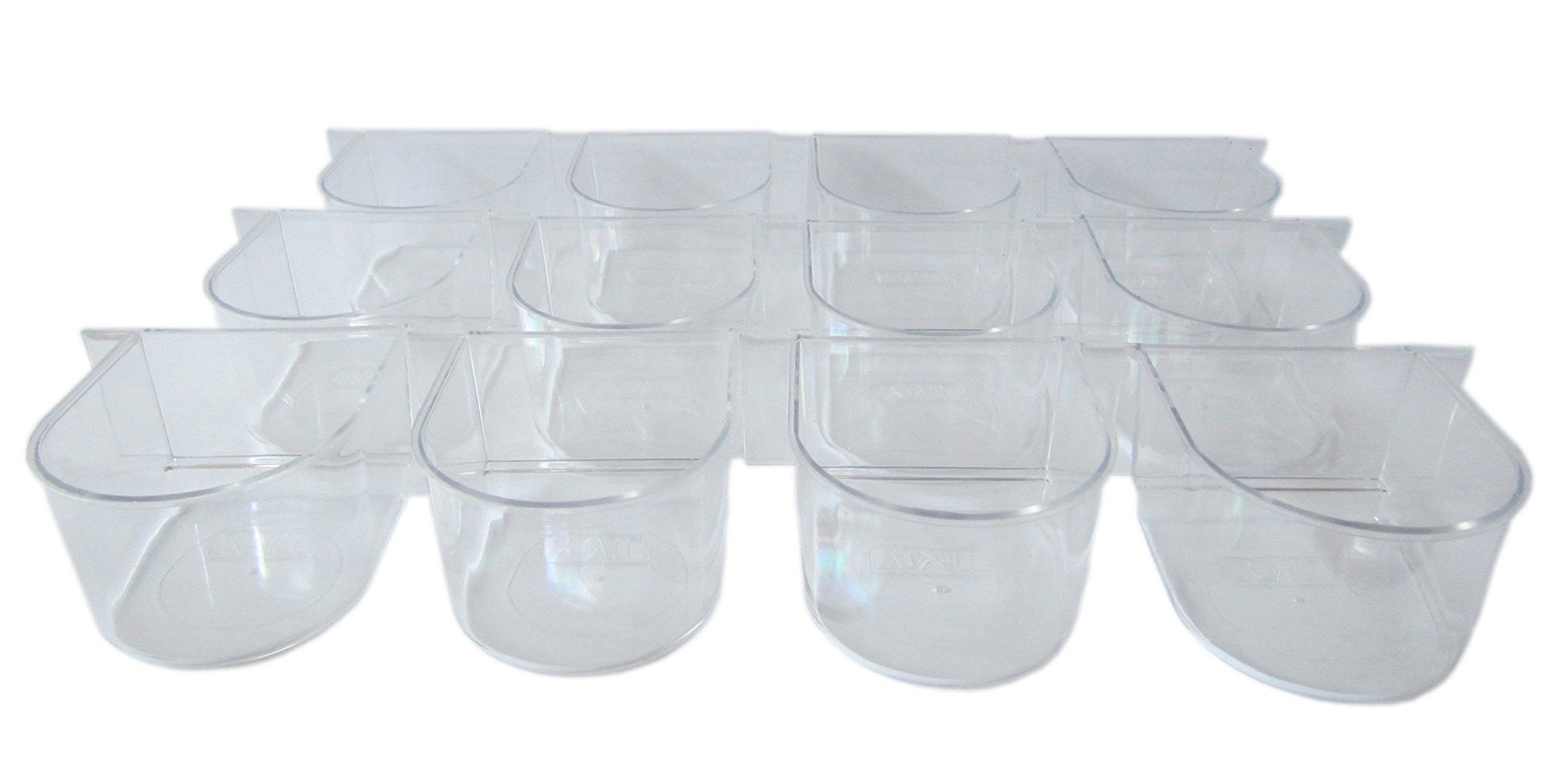 Lot of 12 Clear Plastic Cup for Breeding Cages