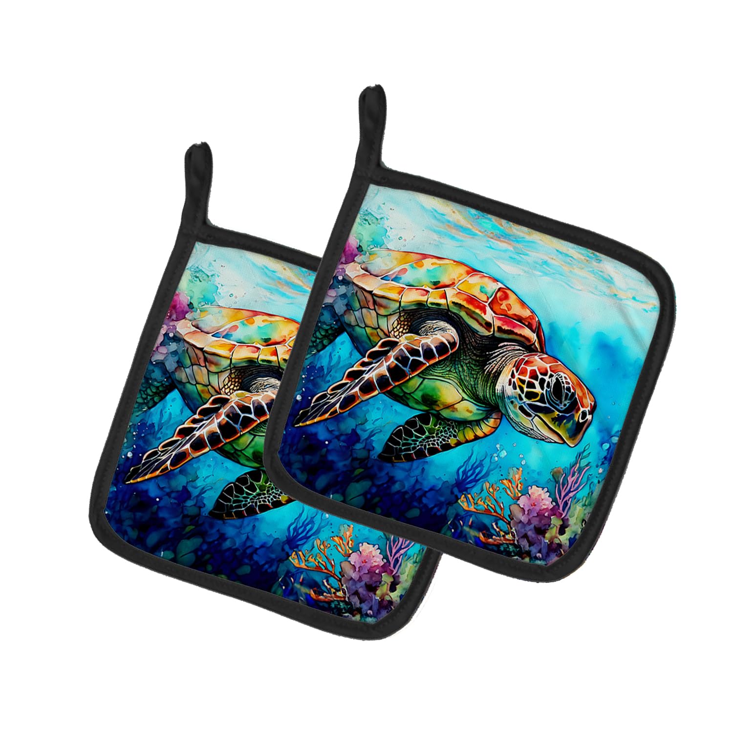 Loggerhead Sea Turtle Pair of Pot Holders