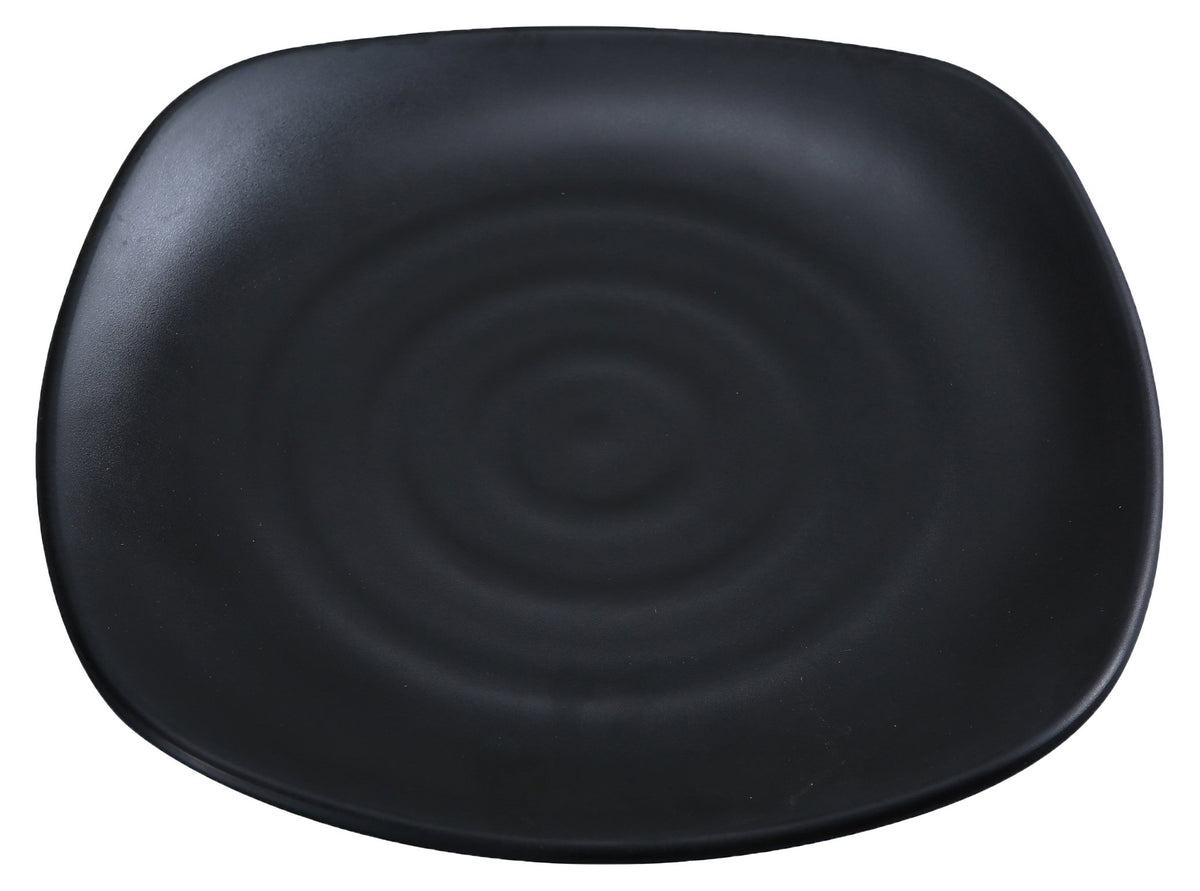 Yanco Bp-1109 Black Pearl-1 Square Plate, 9 Length, 9 Width, Melamine, Black Color With Matting Finish, Pack Of 24