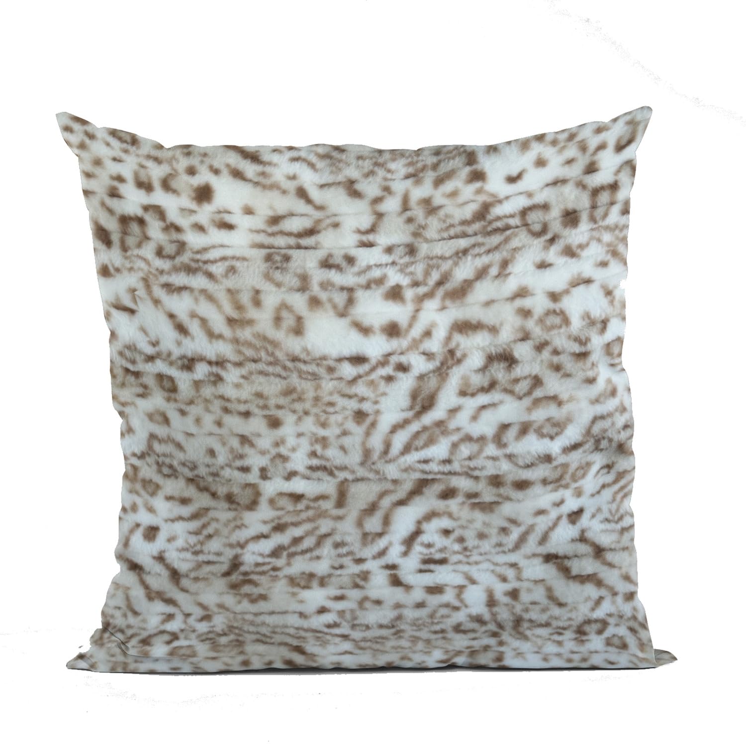 Plutus Light Brown Luxe Lash Animal Faux Fur Luxury Throw Pillow - Double sided  20 x 36” King