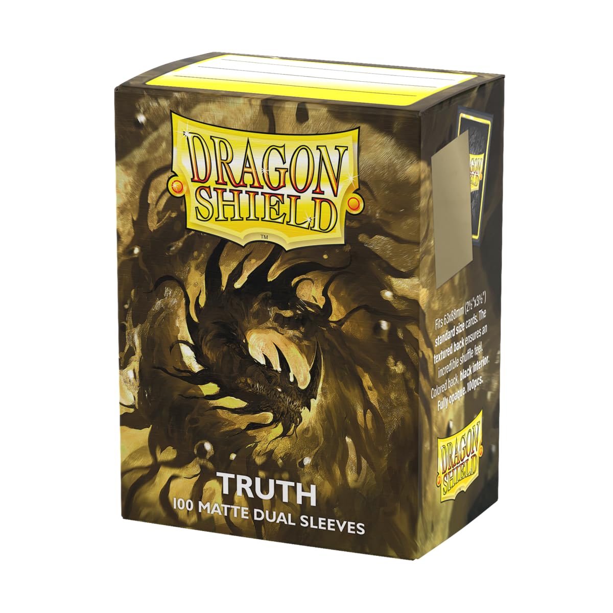 Dragon Shield Dual Sleeves - Matte Truth (Gold) 100 CT - Card Sleeves - Smooth & Tough - Compatible with Pokmon, Magic The Gathering Cards & Digimon MTG TCG OCG & Hockey Cards