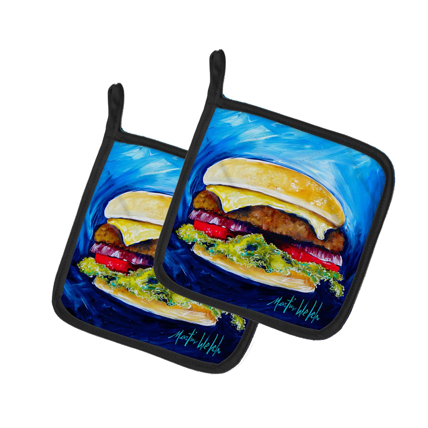 I Want Mine Dressed Hamburger Pair of Pot Holders