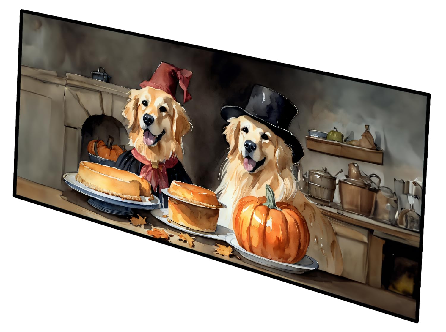 Carolines Treasures Golden Retriever Fall Kitchen Pumpkins Runner Mat 28x58 Front Door Mat Indoor Outdoor Rugs for Entryway Hallway Foyer Non Slip Washable Wide Doormat