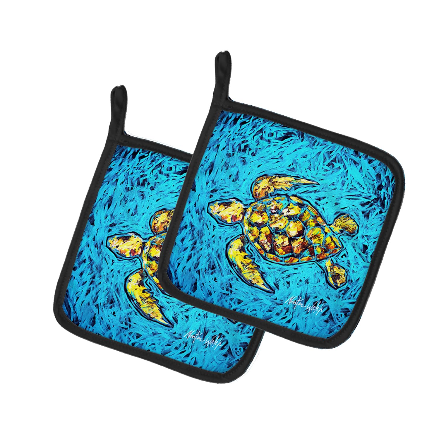 Turtle Drive Pair of Pot Holders