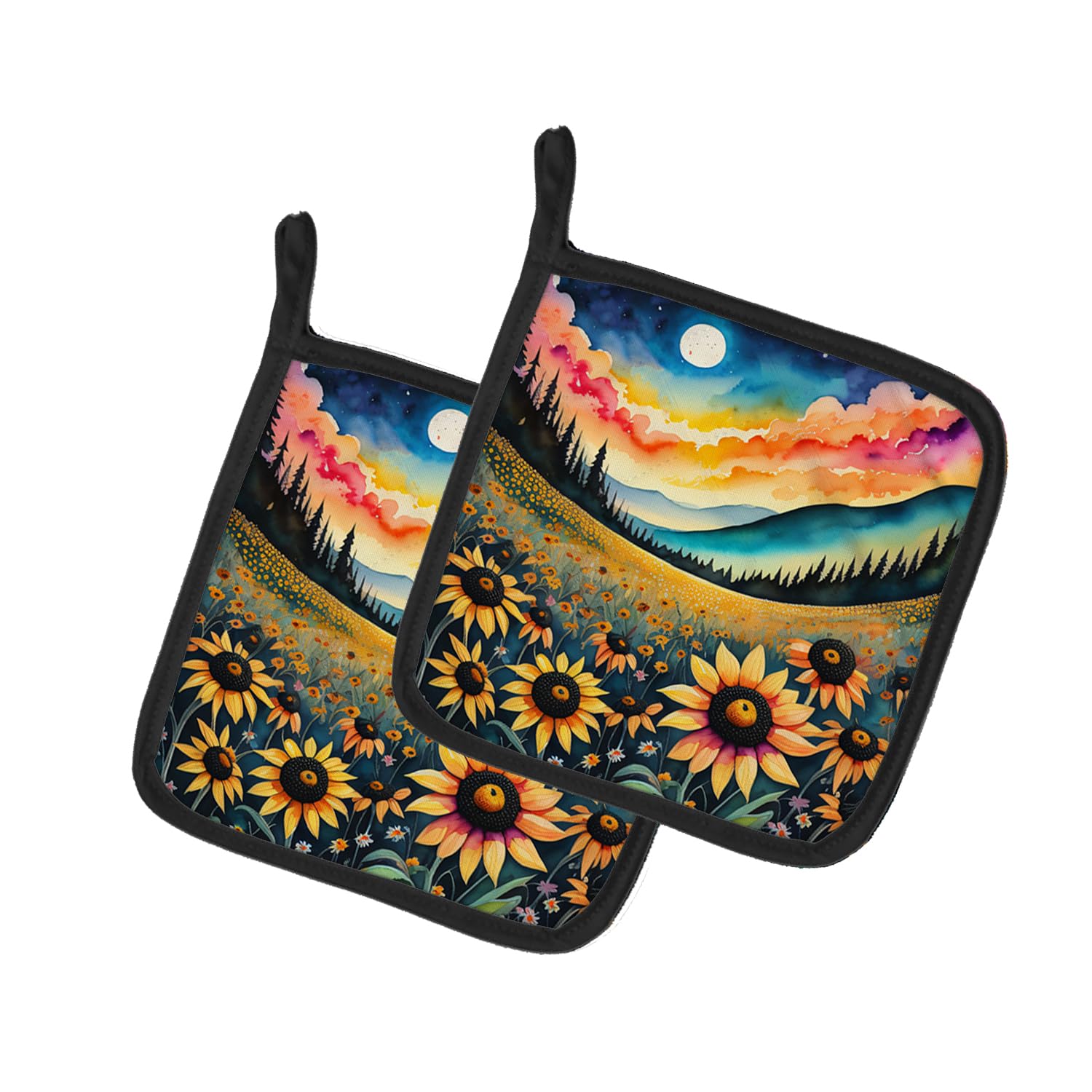 Colorful Black-eyed Susans Pair of Pot Holders
