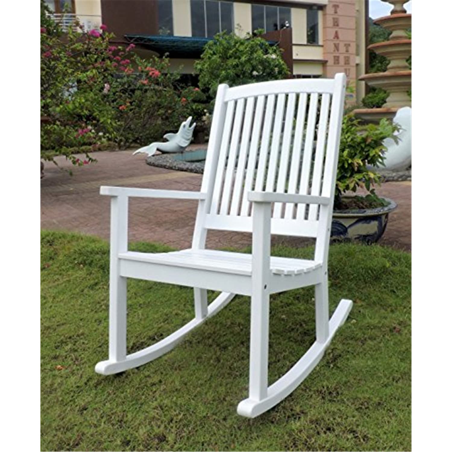 Royal Fiji Acacia Large Rocking Chair - Antique White