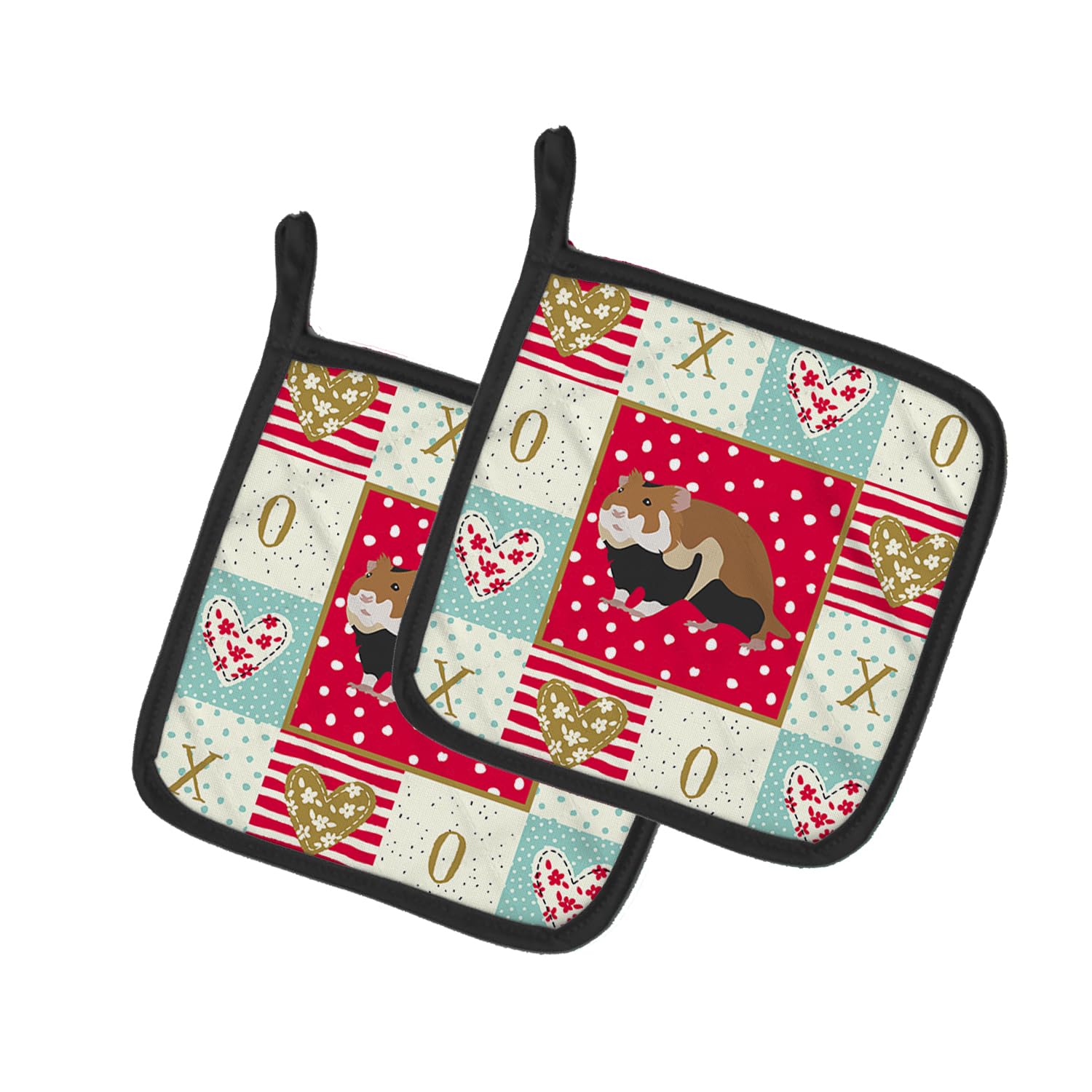 European Hamster Love Pair of Pot Holders