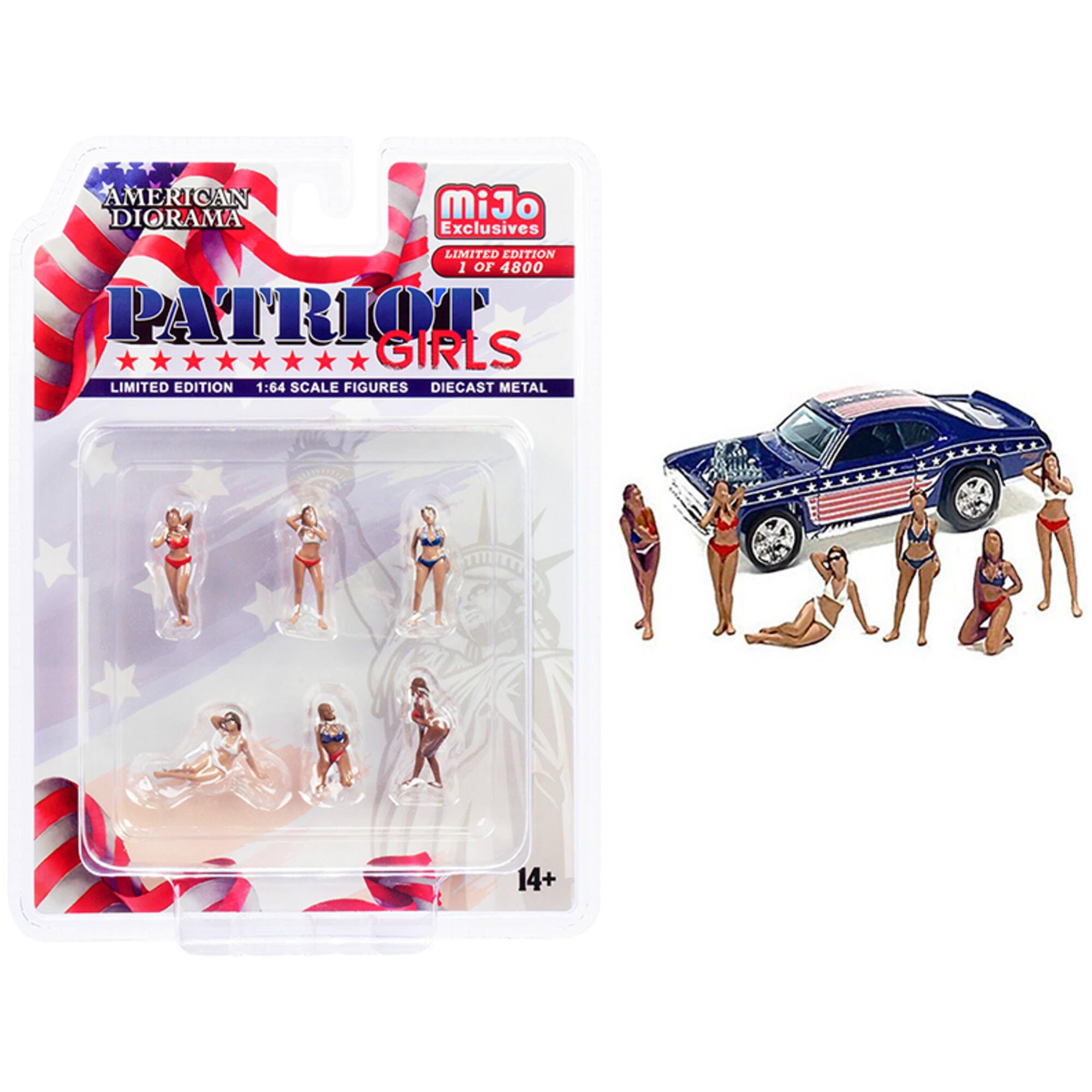 American Diorama Patriot Girls 1:64 Metal Figures Set Ad-76498Mj (Set Of 6 Figures)