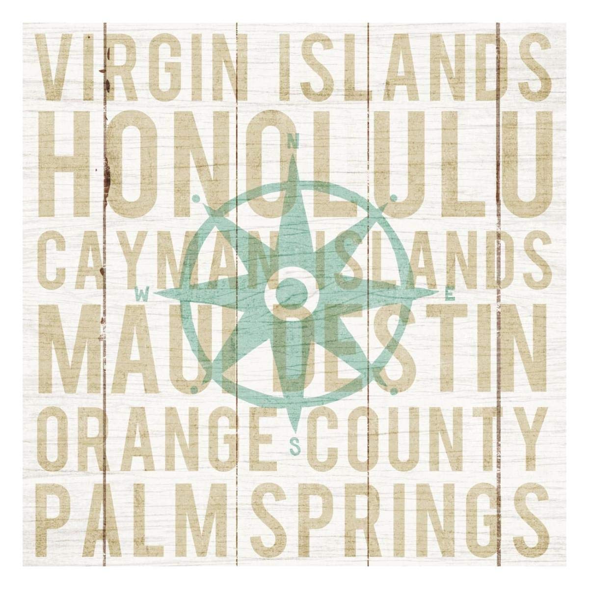 Bon Voyage Compass -Paper Art-26x26”