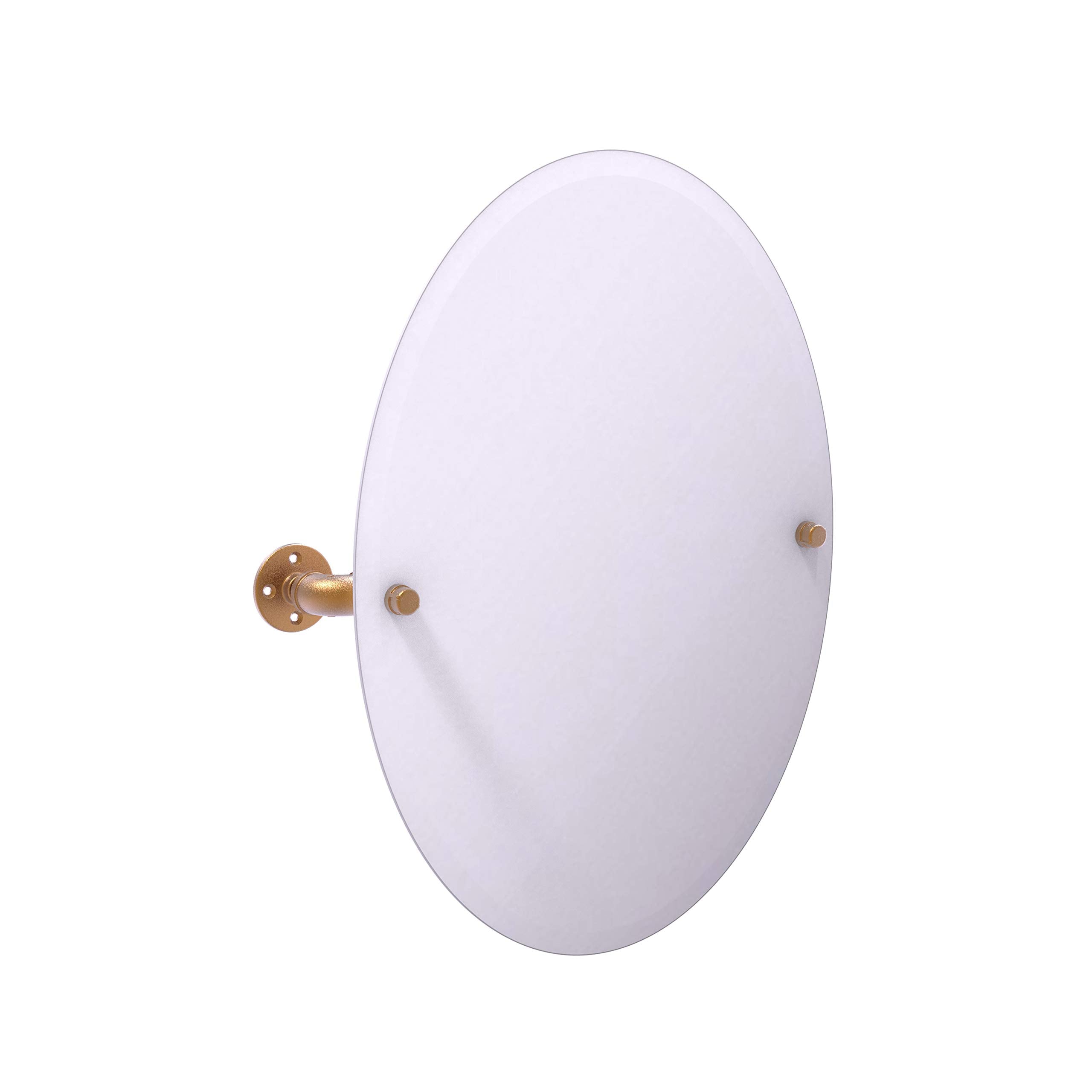 Pipeline Collection Frameless Oval Wall Mounted Tilt Mirror - Brushed Bronze