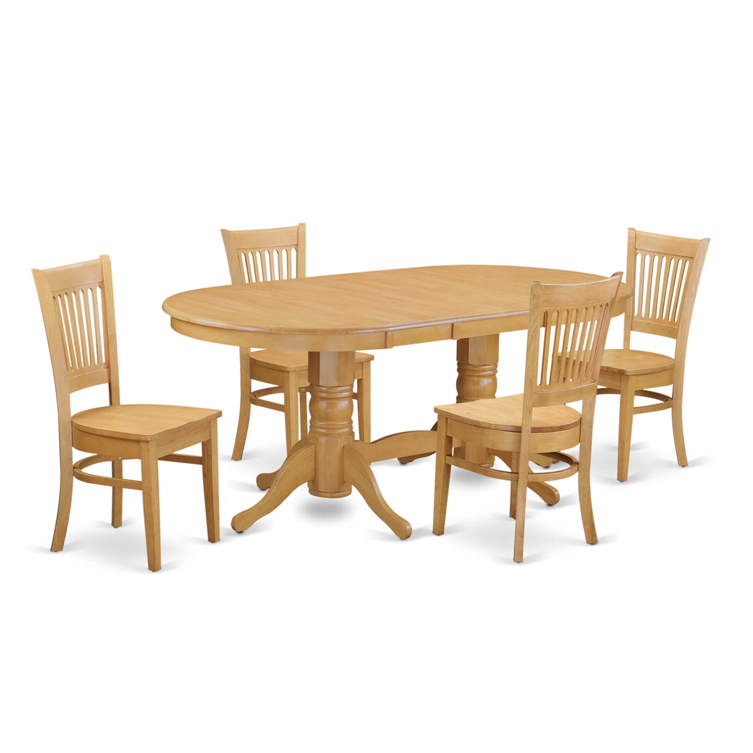 5  PC  Dining  set  Table  with  Leaf  and  4  Chairs  for  Dining