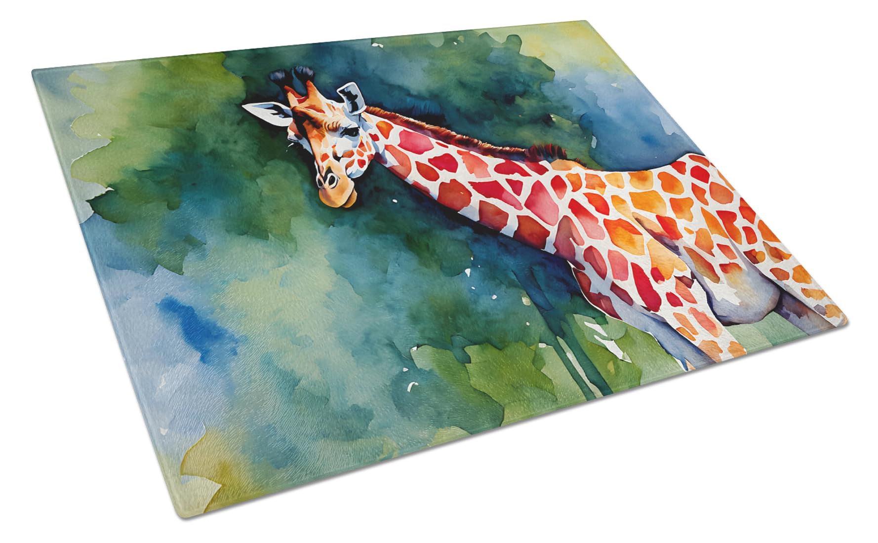 Carolines Treasures DAC2913LCB Giraffe Glass Cutting Board Large Decorative Tempered Glass Kitchen Cutting and Serving Board Large Size Chopping Board