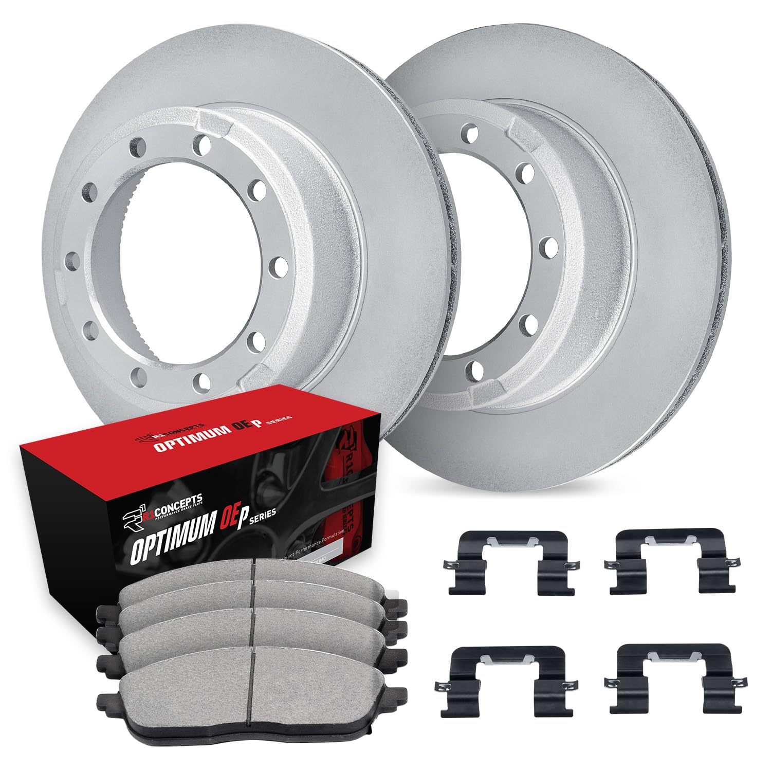 R1 Concepts Carbon Coated Disc Brake Rotor Set with Optimum Oe Pads and Hardware WDUH1-99238