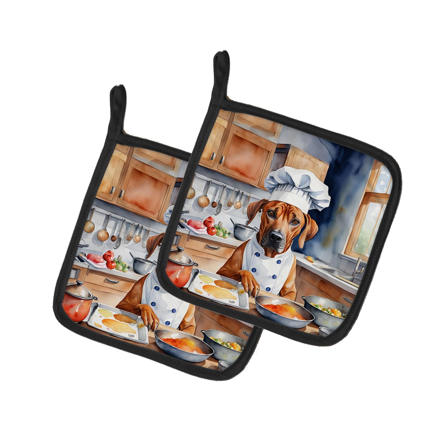 Rhodesian Ridgeback The Chef Pair of Pot Holders