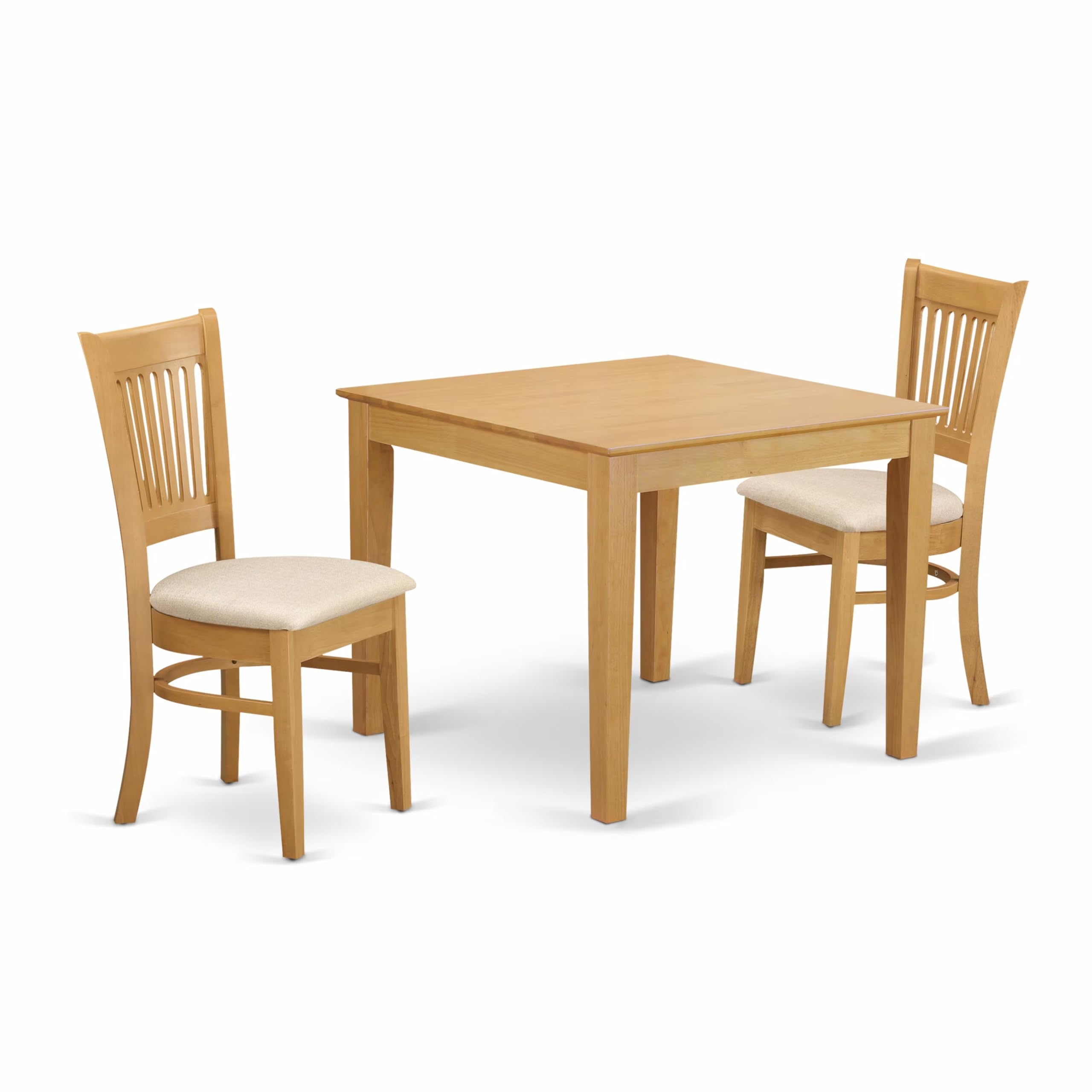 OXVA3-OAK-C 3 Pc Dining room set - Kitchen dinette Table and 2 Dining Chairs