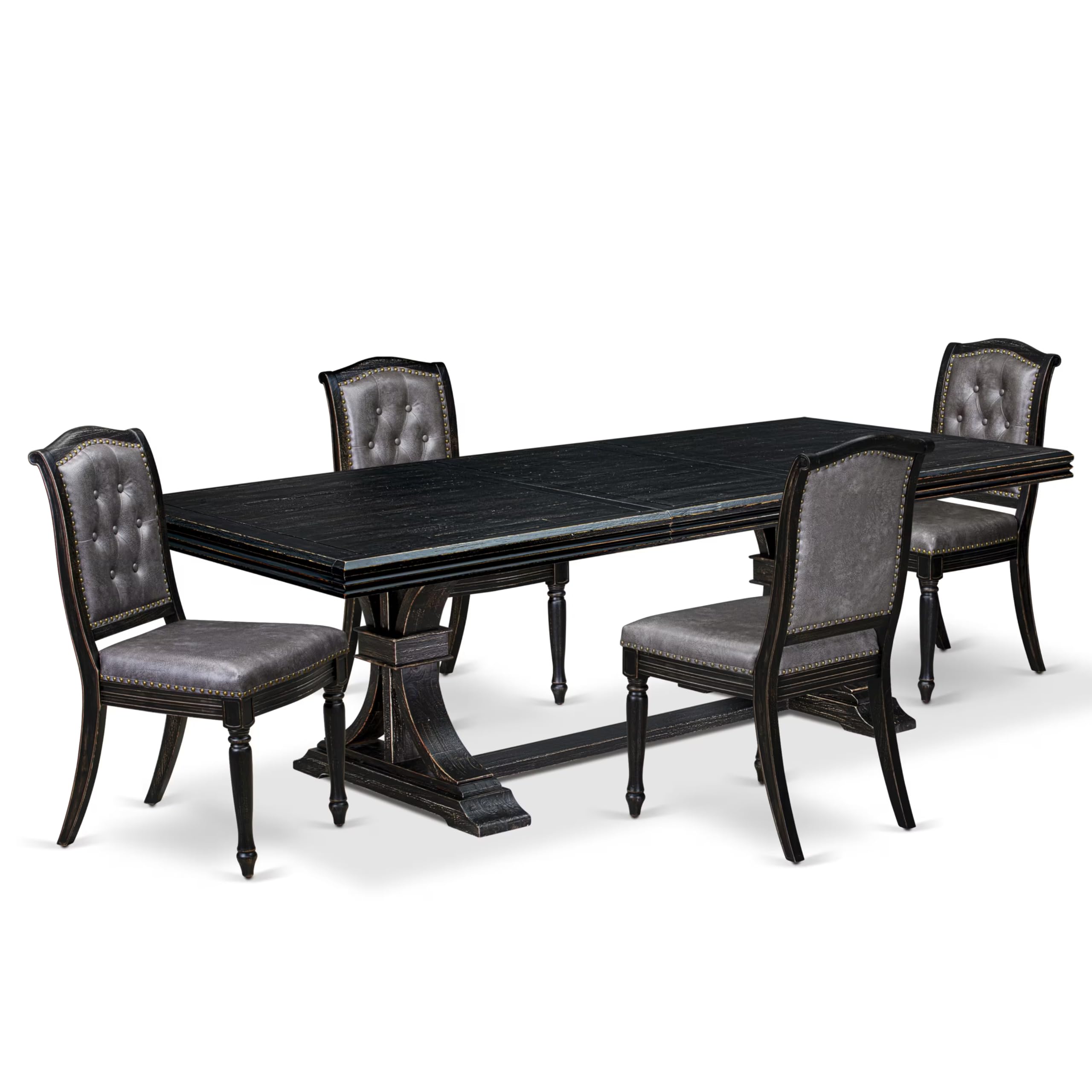 5 piece Modern Dining Set of a Dining Table and 4 Mid Century Chairs