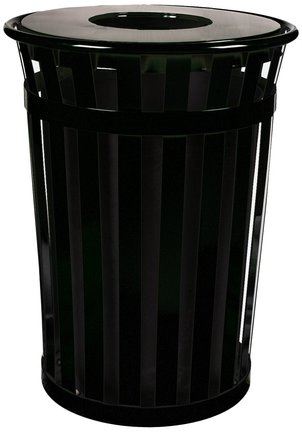 Trash receptacle with flat top Black Set of 1