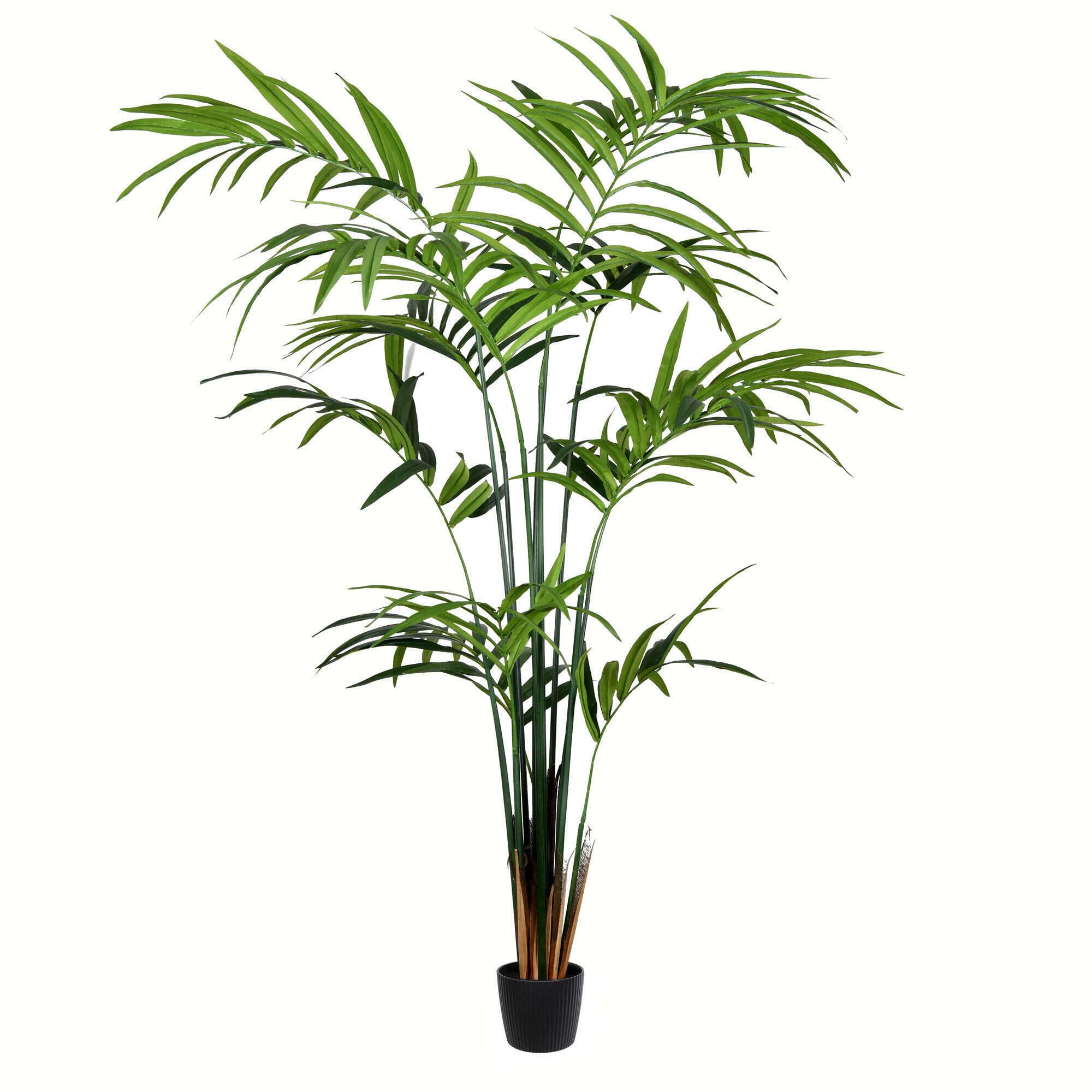 Casafoyer 8' Lifelike Artificial Kentia Palm Tree in Black Planter ( Pack of 2 )