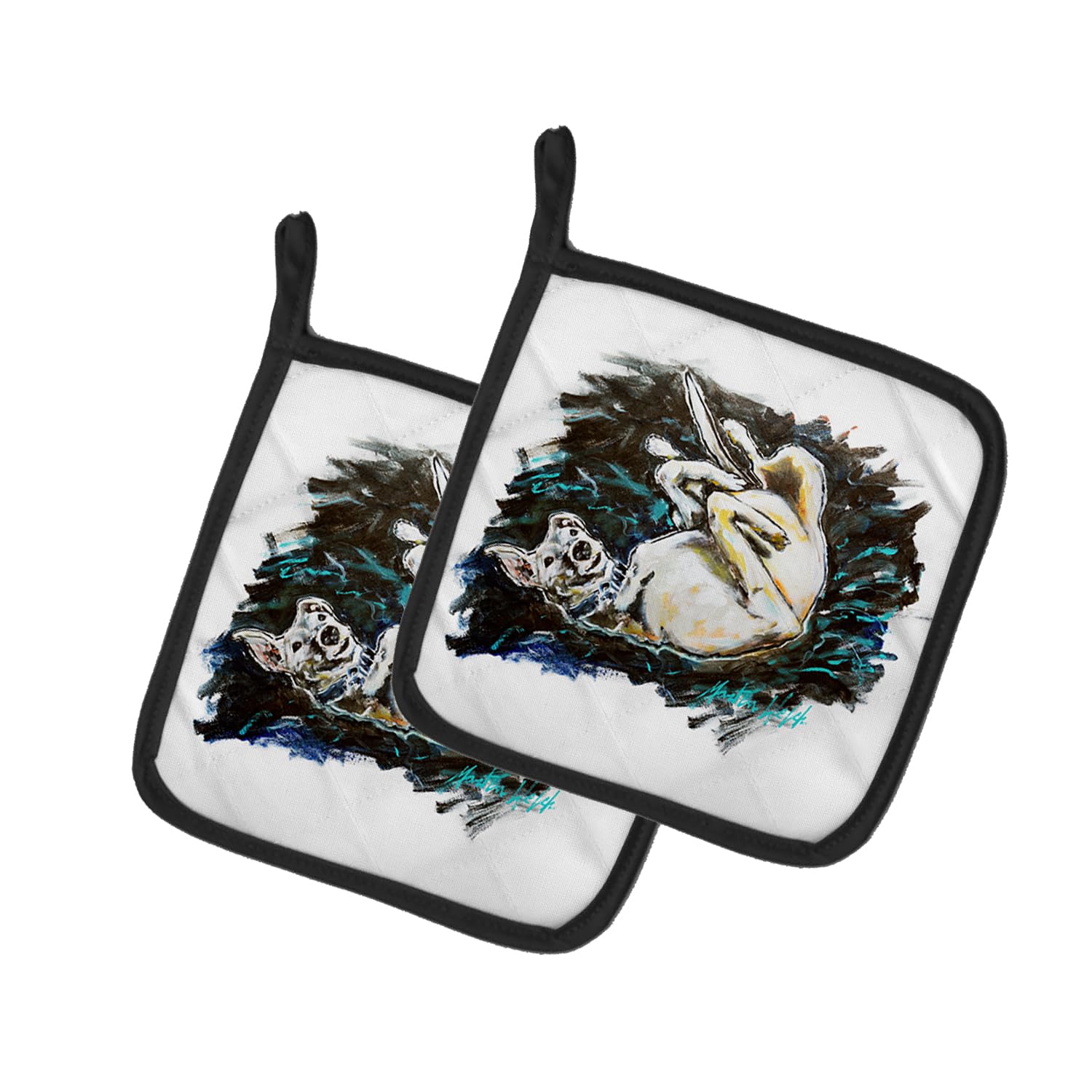 Happy Times Greyhoud Pair of Pot Holders