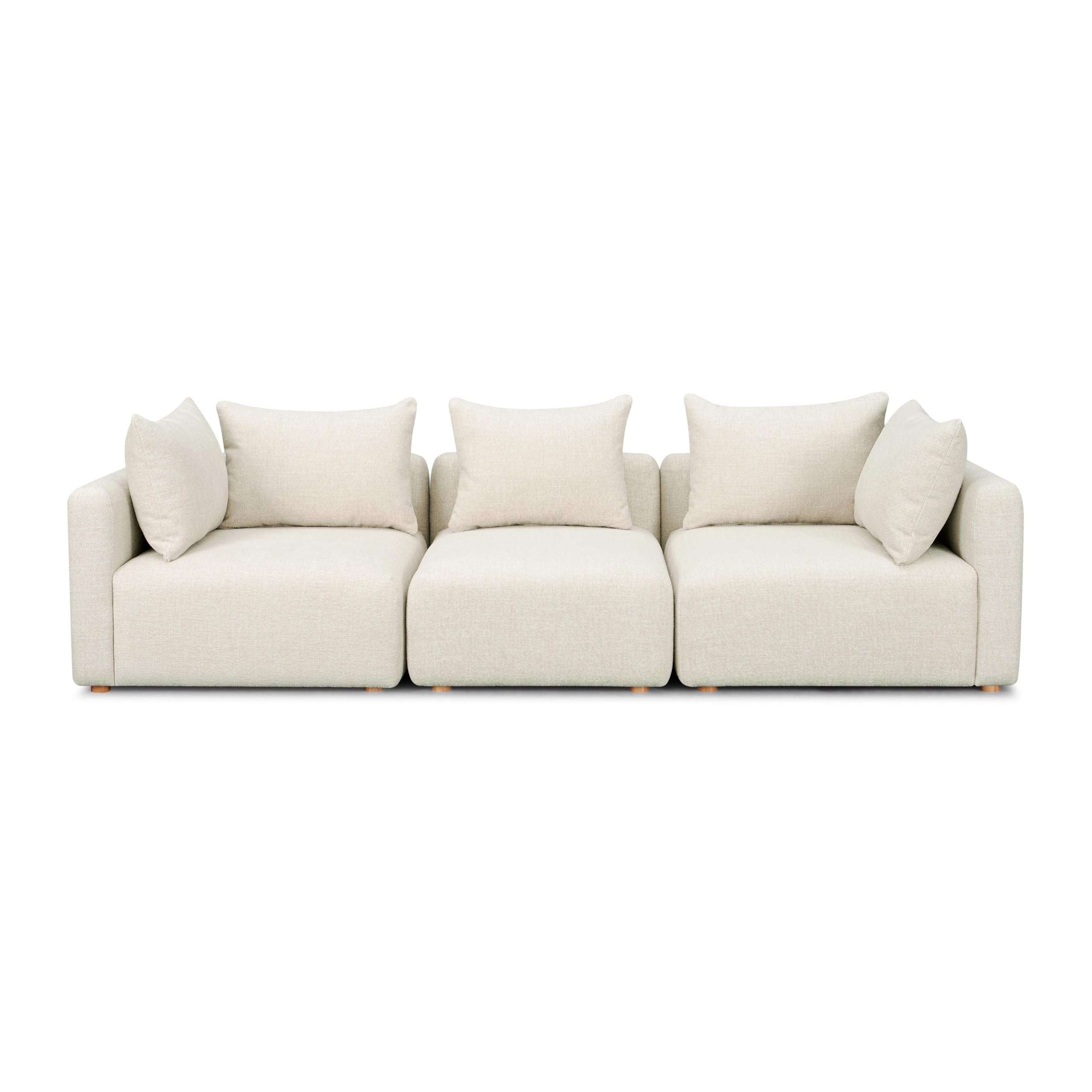Hangover Cream Heavy Textured Fabric Sofa