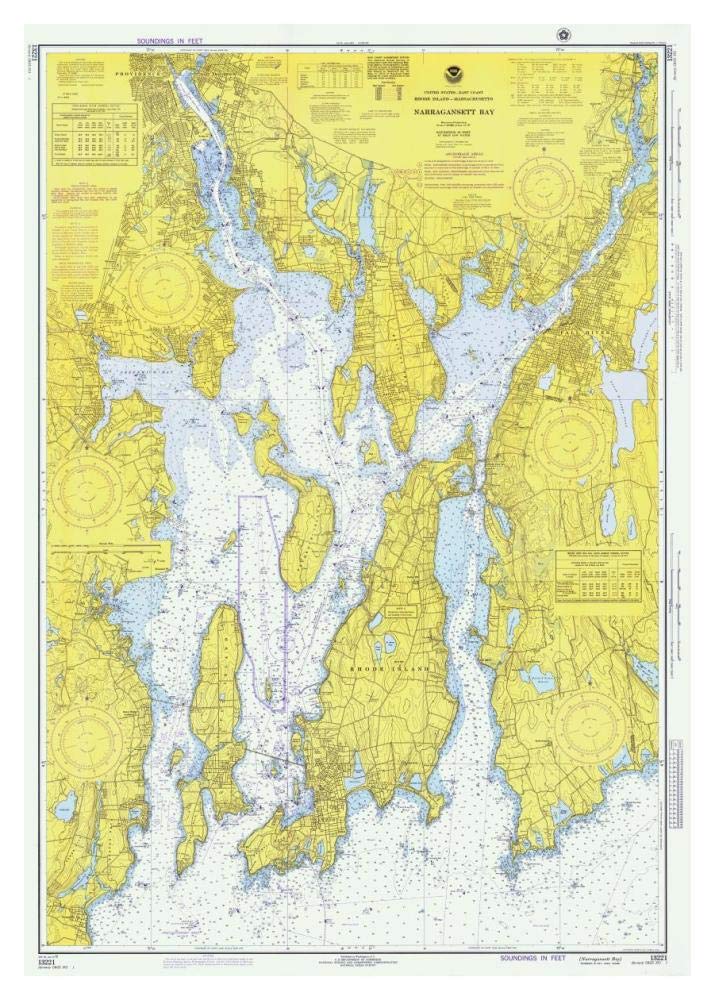 Nautical Chart - Narragansett Bay ca. 1975-Paper Art-30x42”