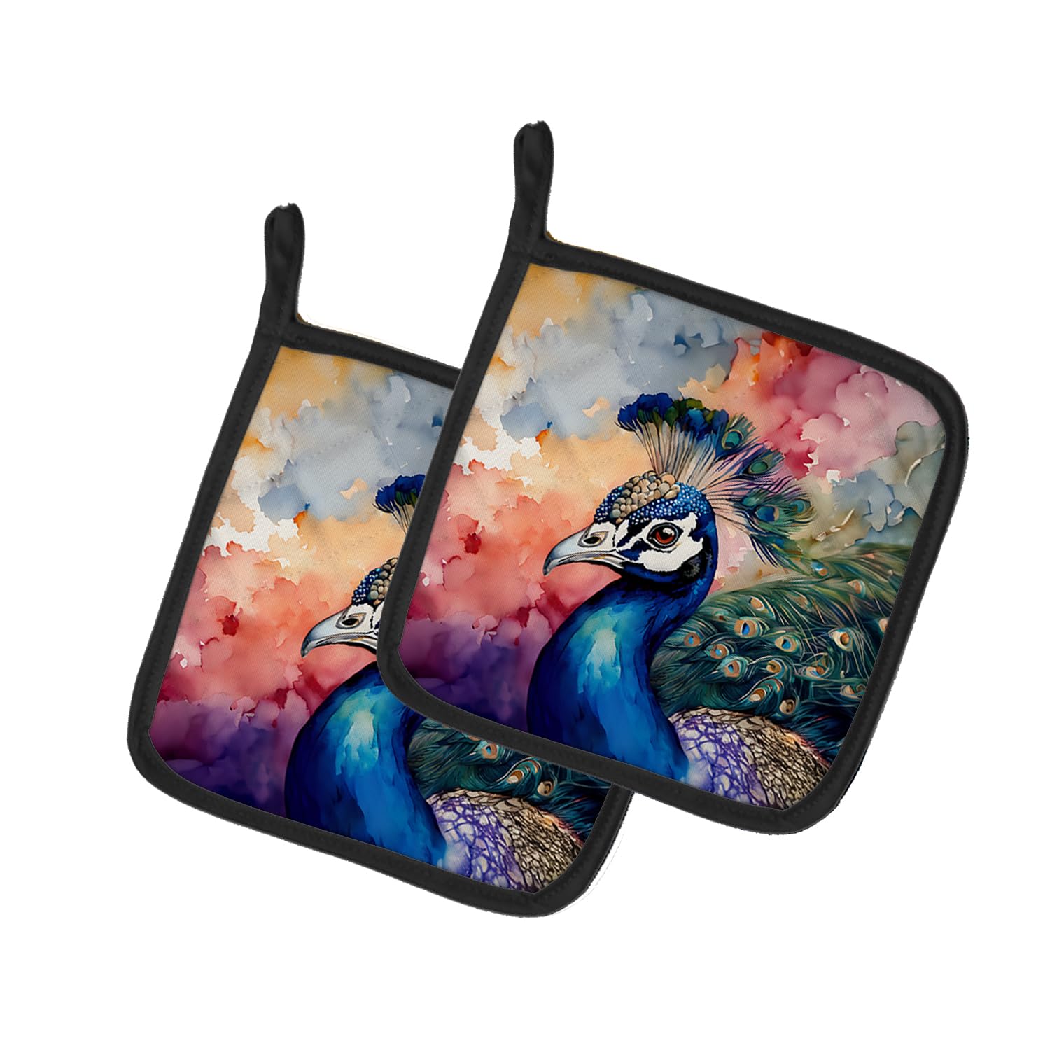 Peacock Pair of Pot Holders