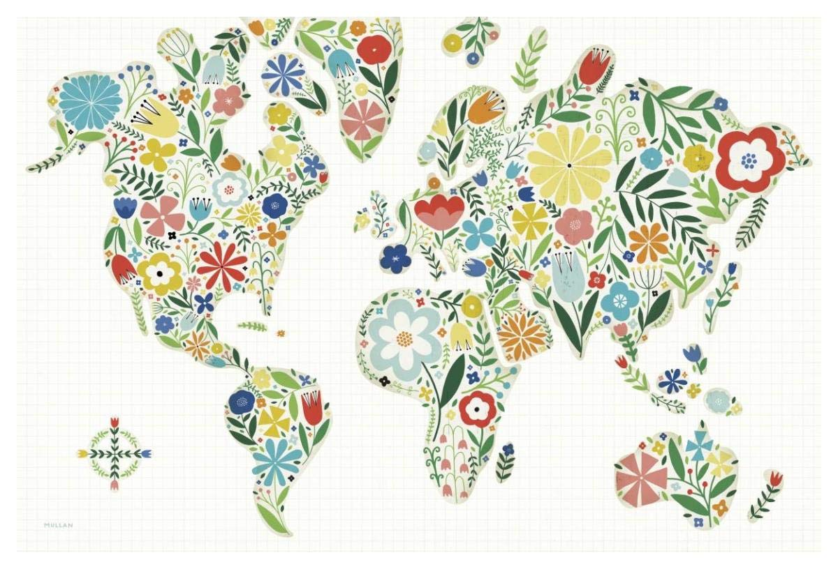 Floral World White -Paper Art-50x34”