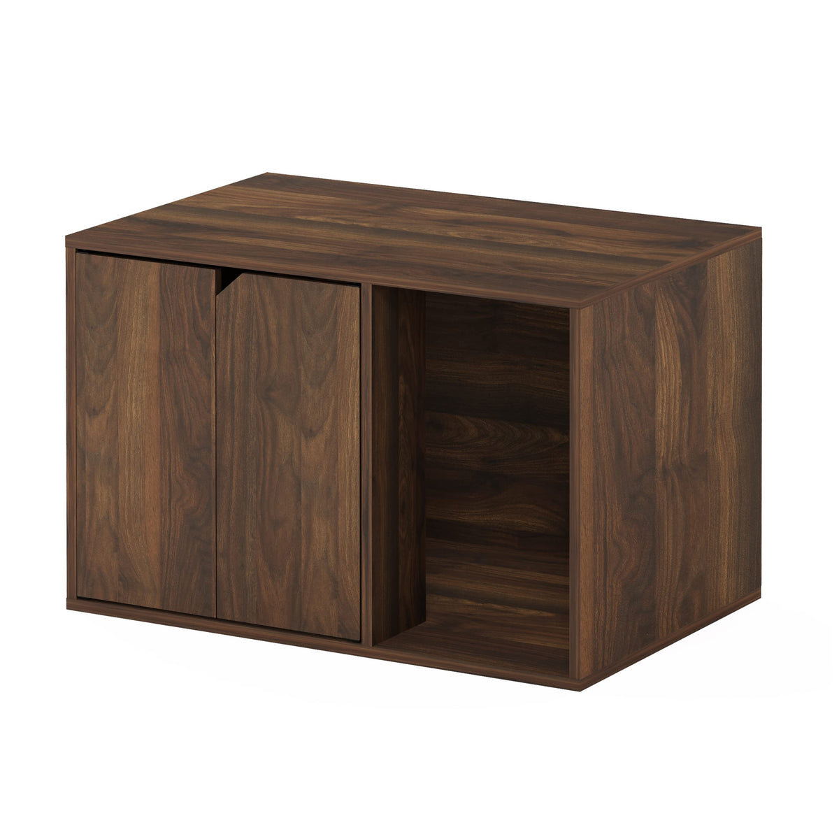 Furinno Peli Litter Box Enclosure Small Columbia Walnut