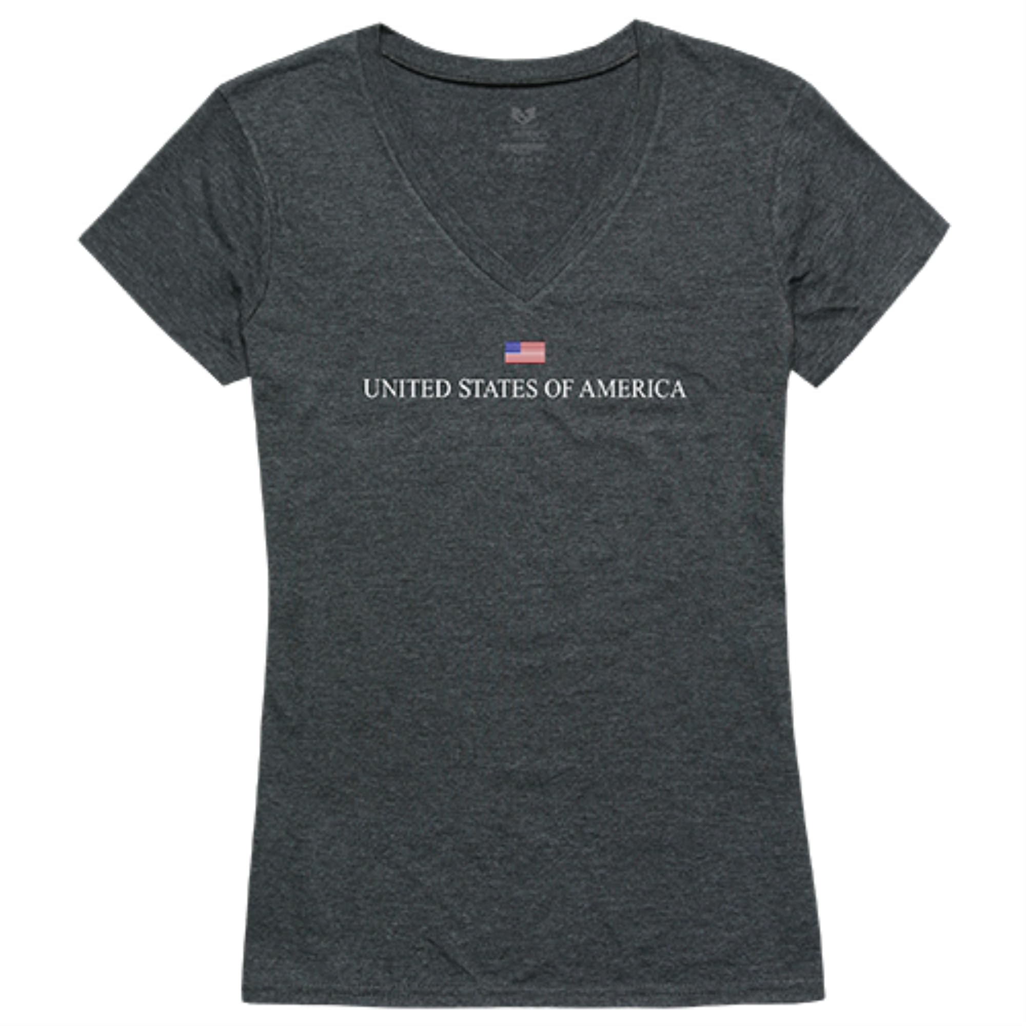 Graphic V-Neck, USA, H.Char, L