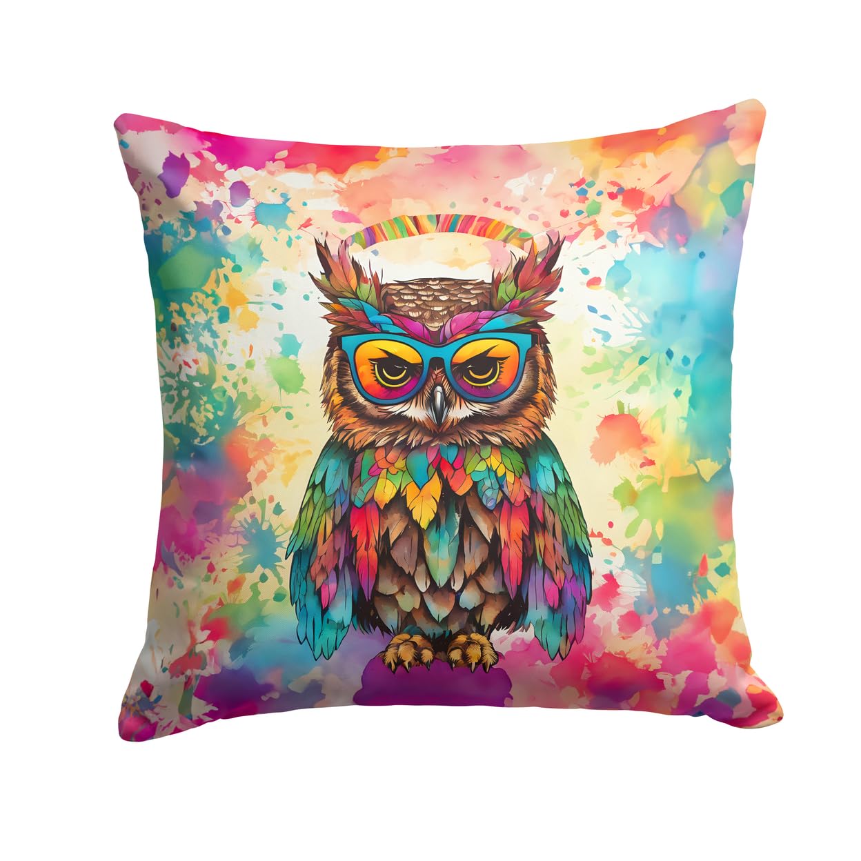 Hippie Animal Owl Throw Pillow