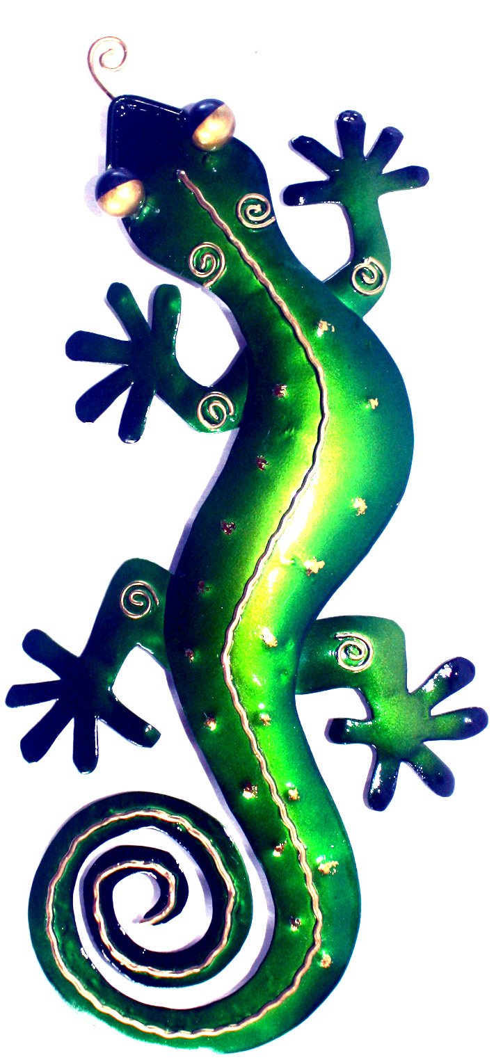 D-ART COLLECTION, INC Iron Green Gecko Wall Dcor Medium
