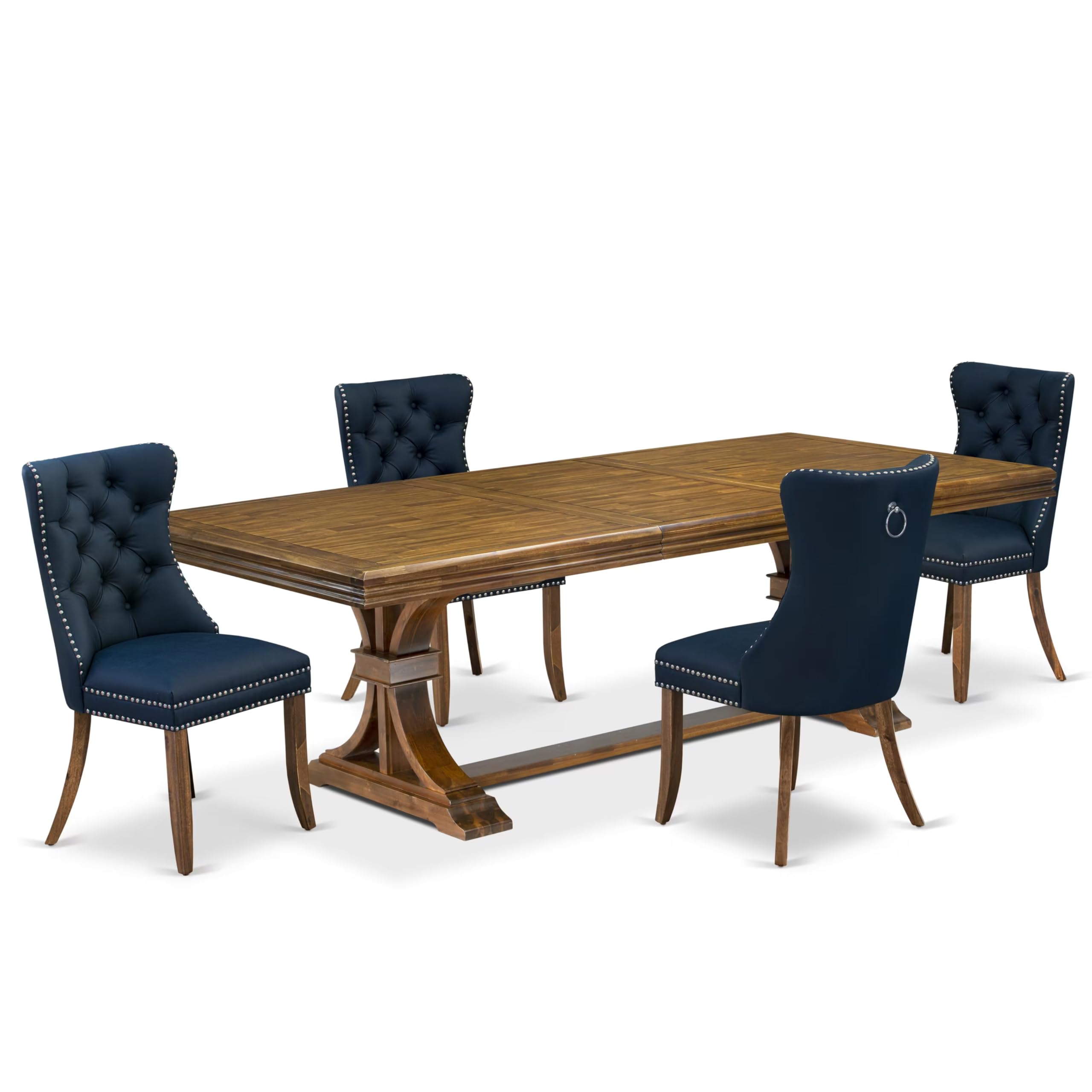 5 Pieces Modern Dining Set a Rectangle Kitchen Table and 4 Dining Chairs