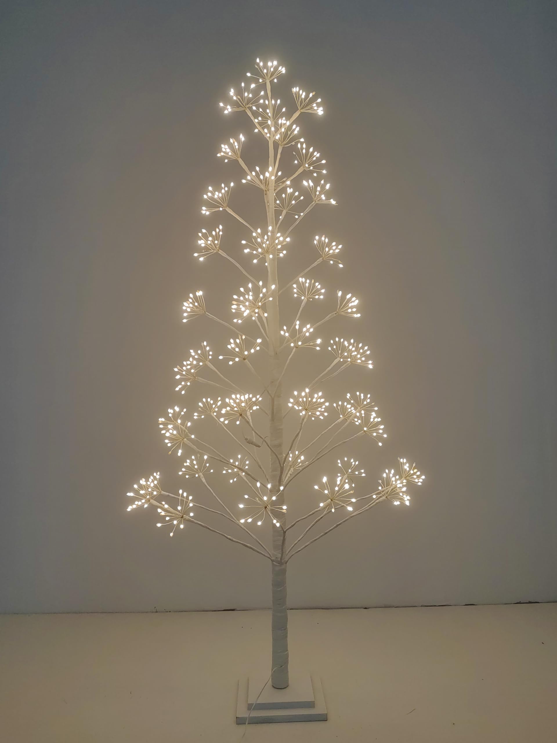 Hi-Line Gift Ltd 37524-WT-M 5ft White LED Cluster Tree with 720 Warm White LEDs Indoor Use Only