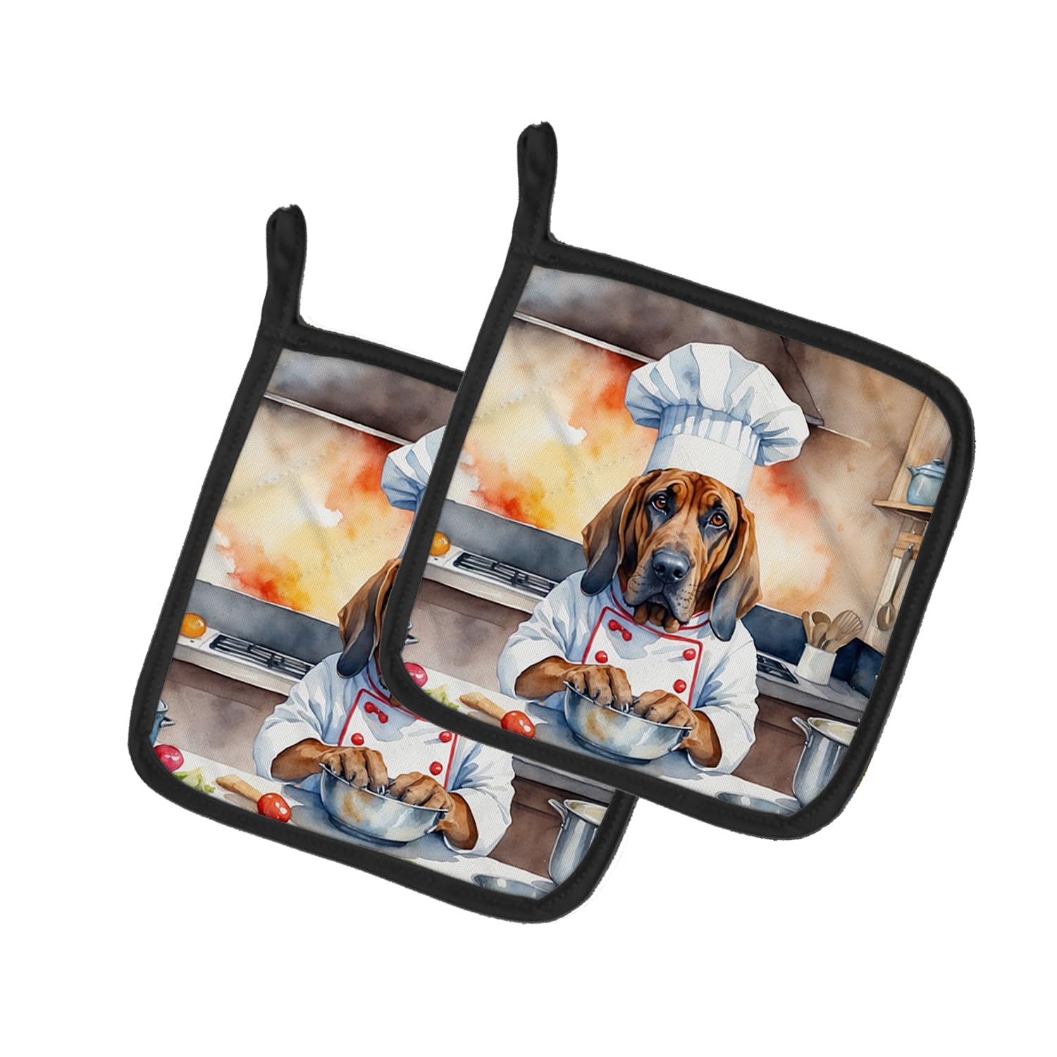 Bloodhound The Chef Pair of Pot Holders