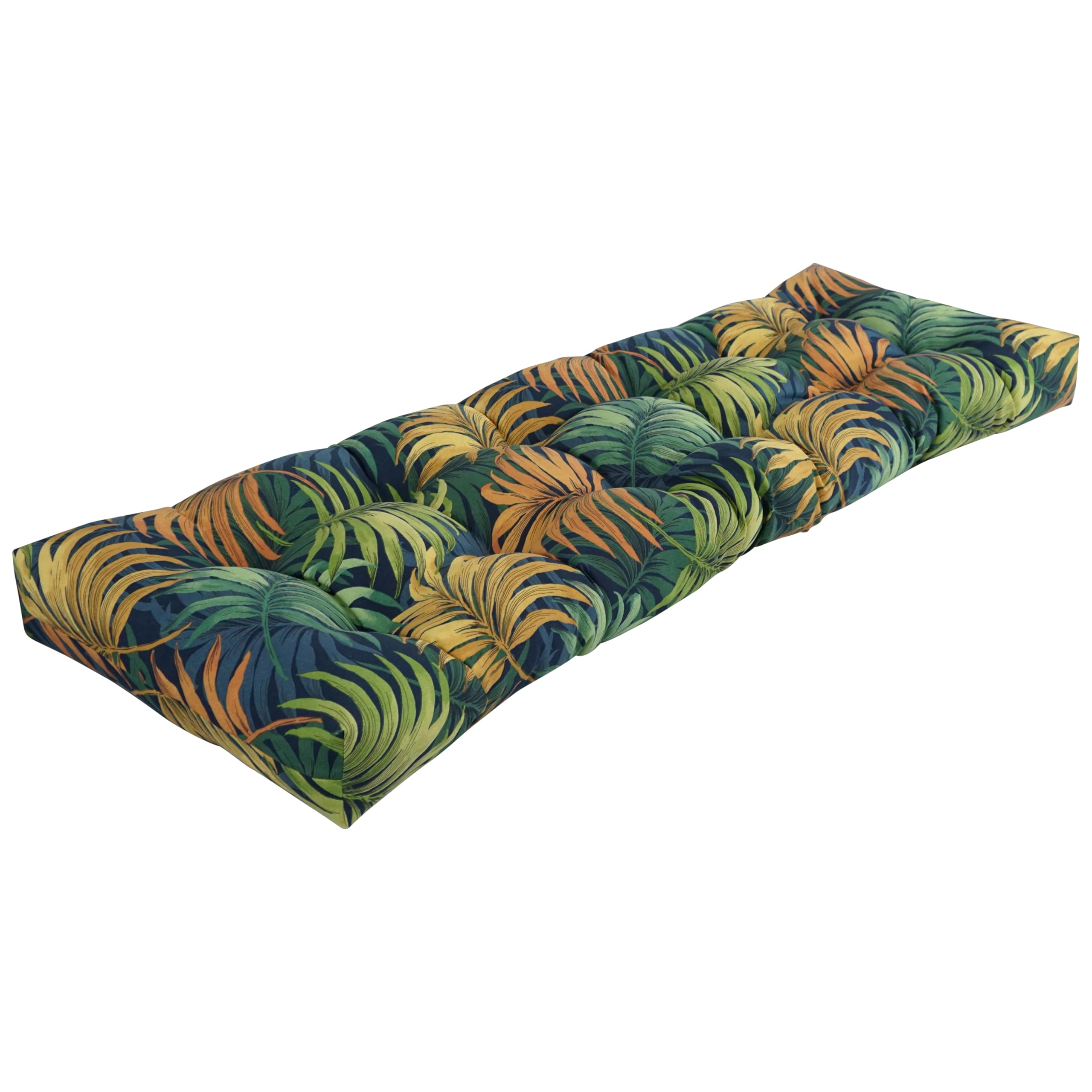 55-inch by 19-inch Tufted Patterned Outdoor Spun Polyester Loveseat Cushion