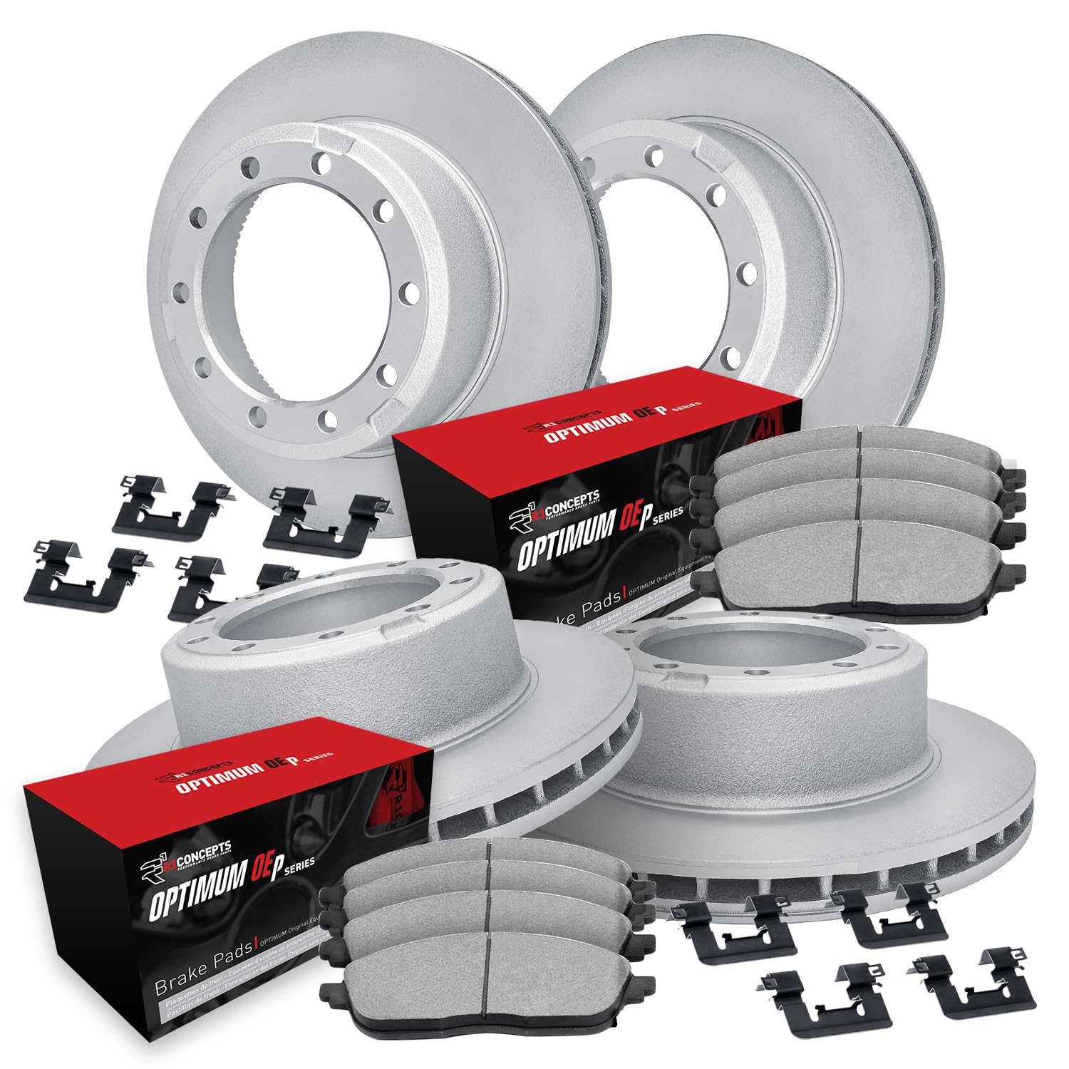 R1 Concepts Carbon Coated Disc Brake Rotor Set with Optimum Oe Pads and Hardware WDUH2-54312