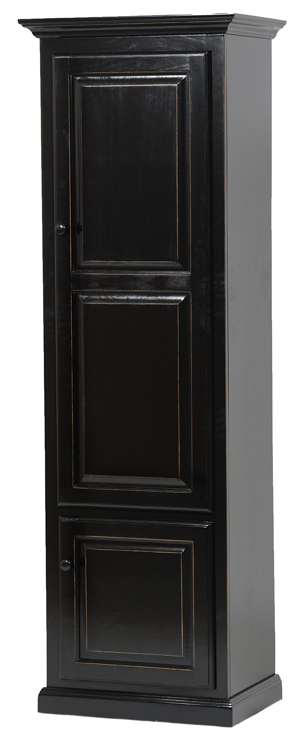 Poplar Single-Door Pantry in Antique Black