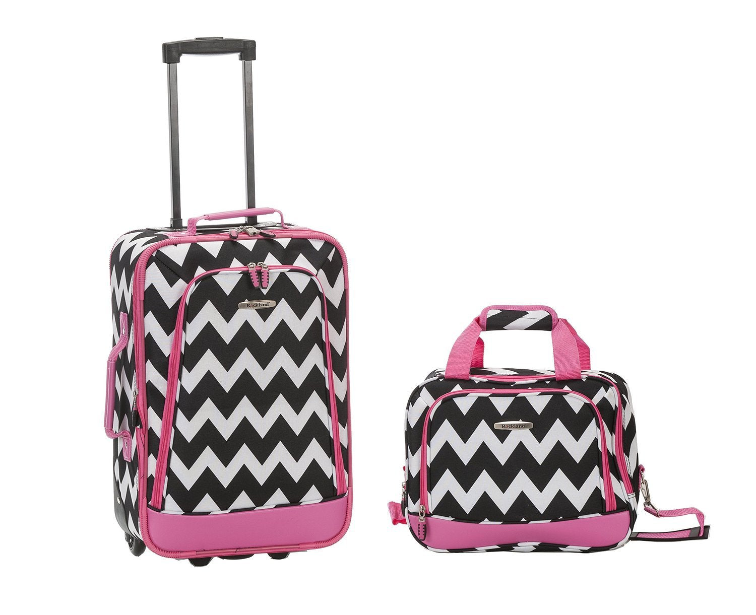2 PC PINK CHEVRON LUGGAGE SET - PINKCHEVRON