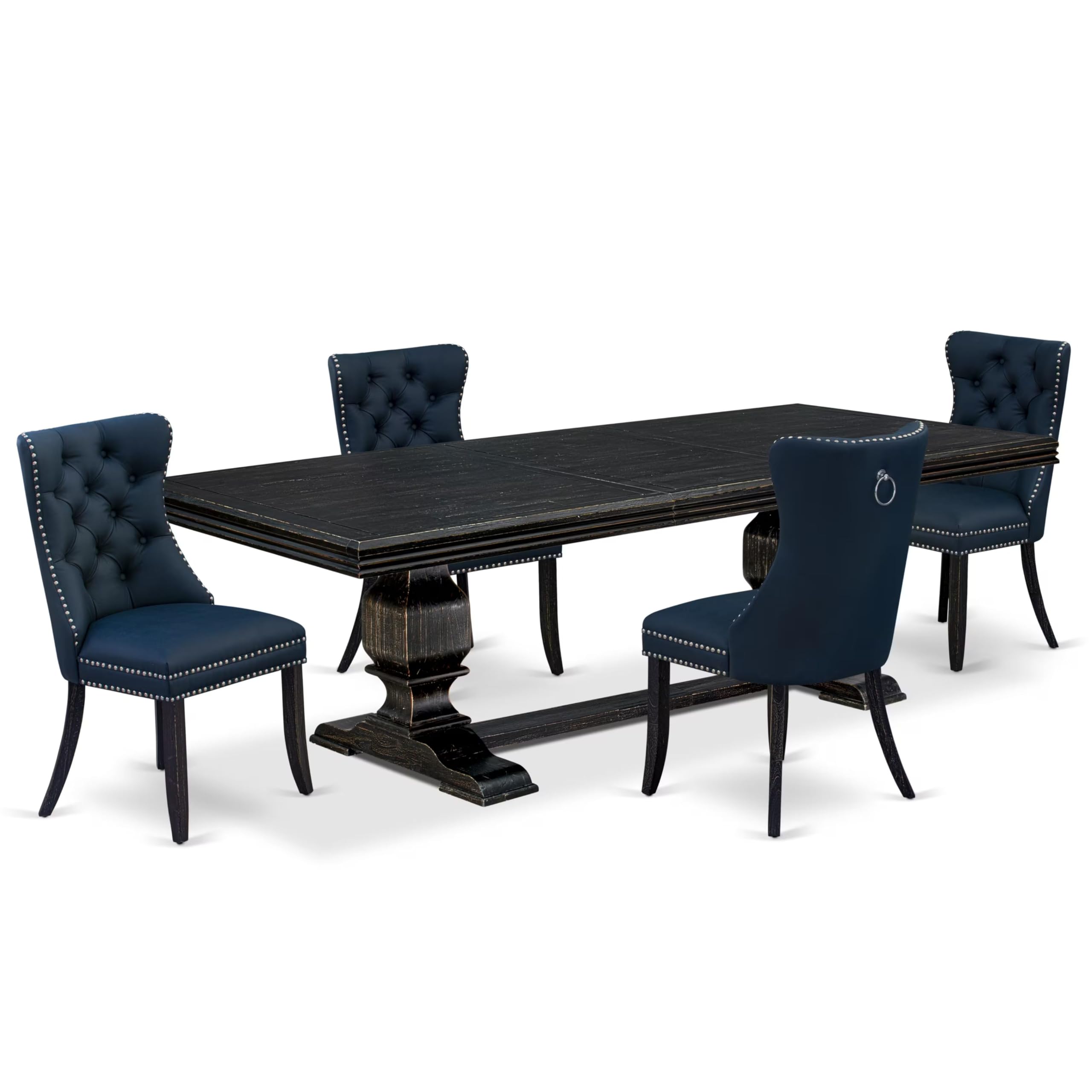 5 piece dining table set a dining table and 4 Faux Leather dining Chairs