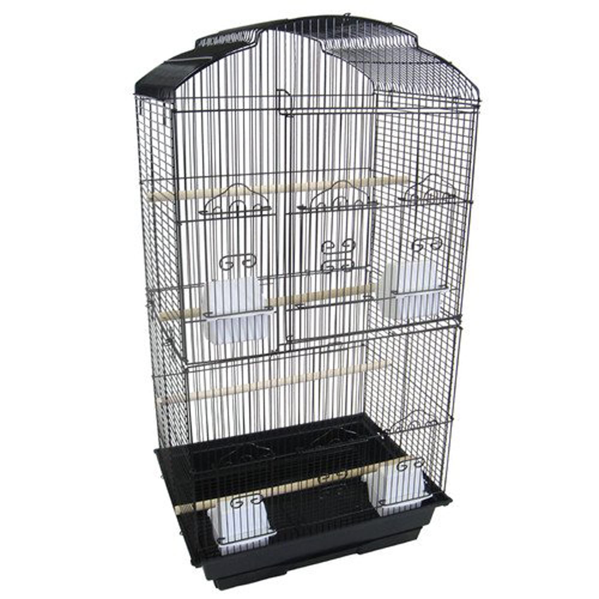 6804 3/8 Bar Spacing Tall Shall Top Small Bird Cage - 18″x14″ In Black