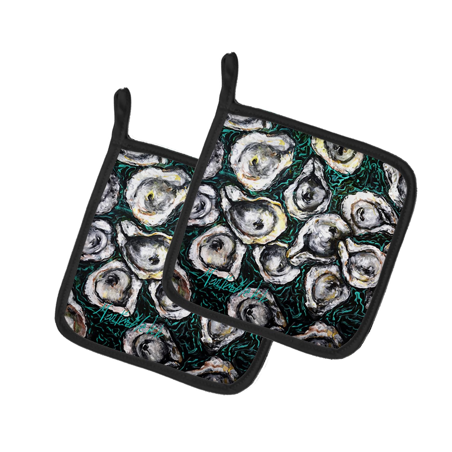 Oyster Lily Pair of Pot Holders