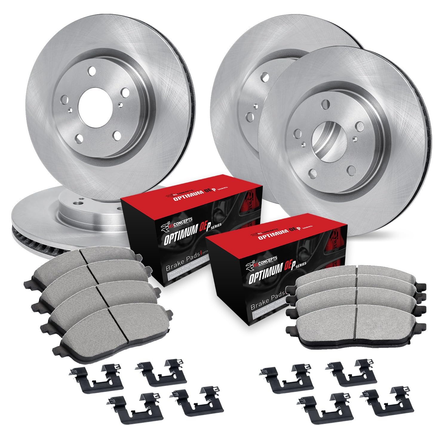 R1 Concepts Disc Brake Rotor Set with Optimum Oe Pads and Hardware WFUH2-46035