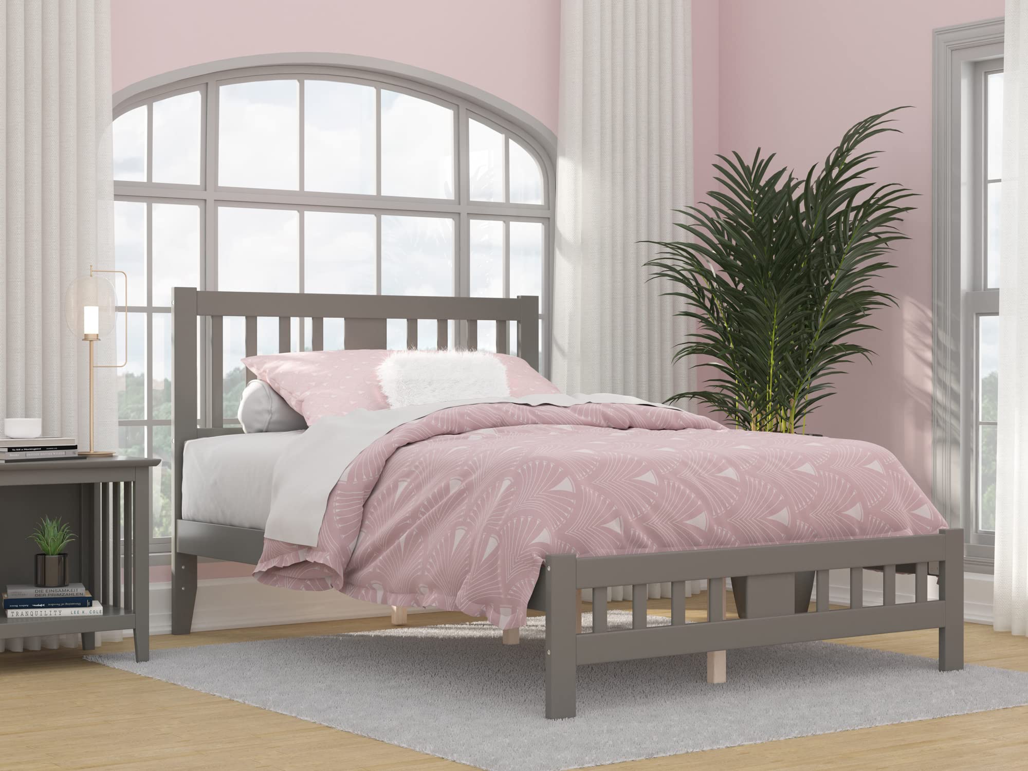 Tahoe Full Platform Bed with Matching Footboard in Grey