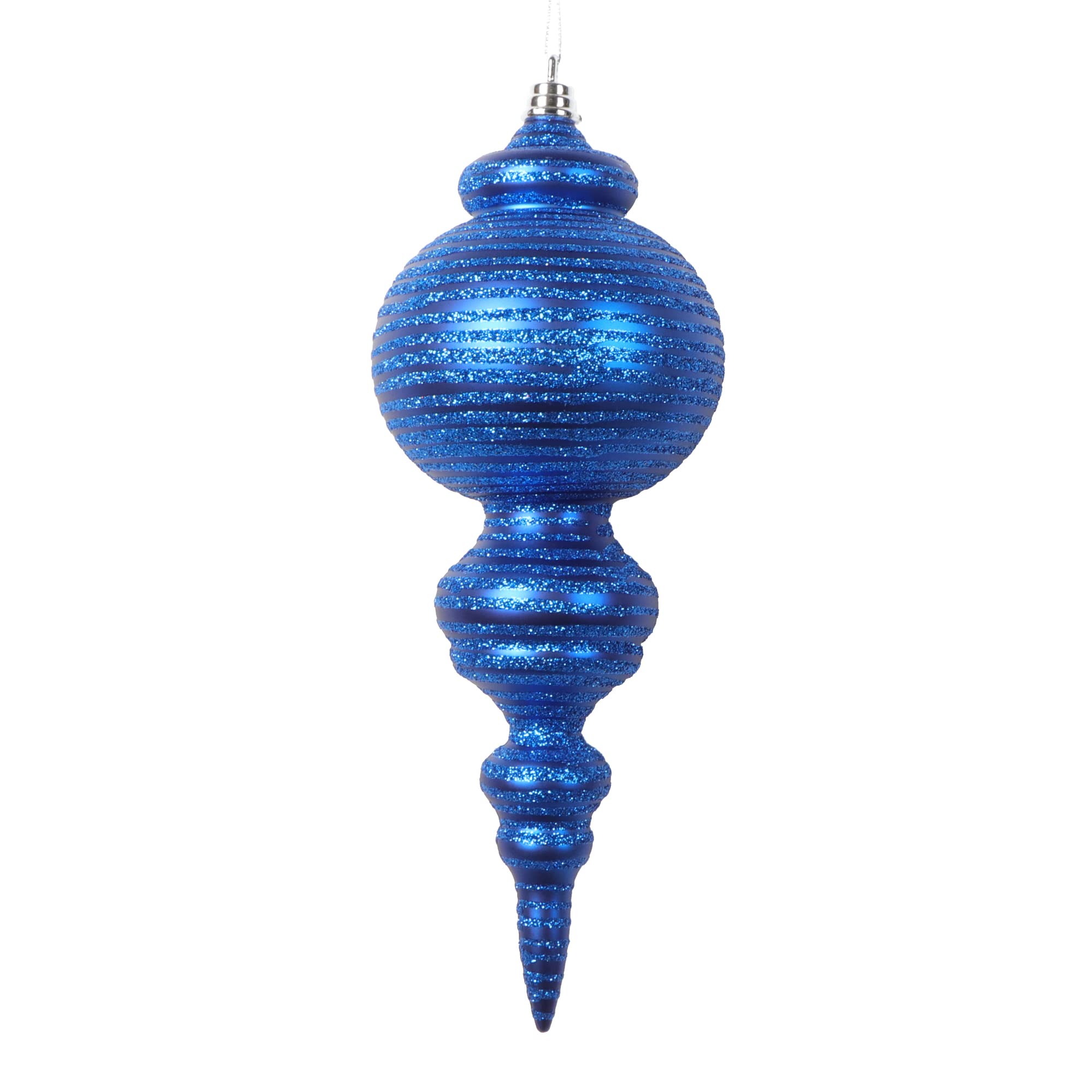Casafoyer  10” Matte Blue Finial Ornament 2 per bag. - (Pack Of 2)