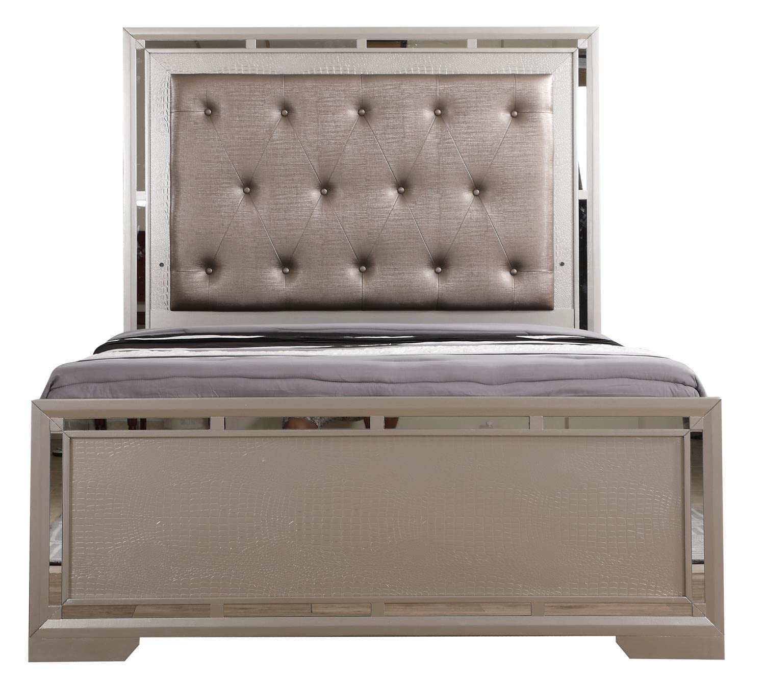 Alana Silver Champagne King Panel Beds