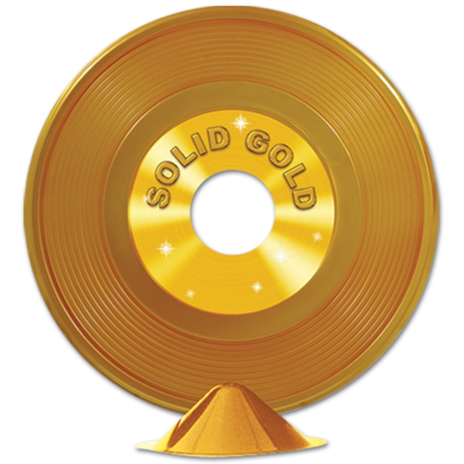 Gold Plastic Records (Pack of 12)