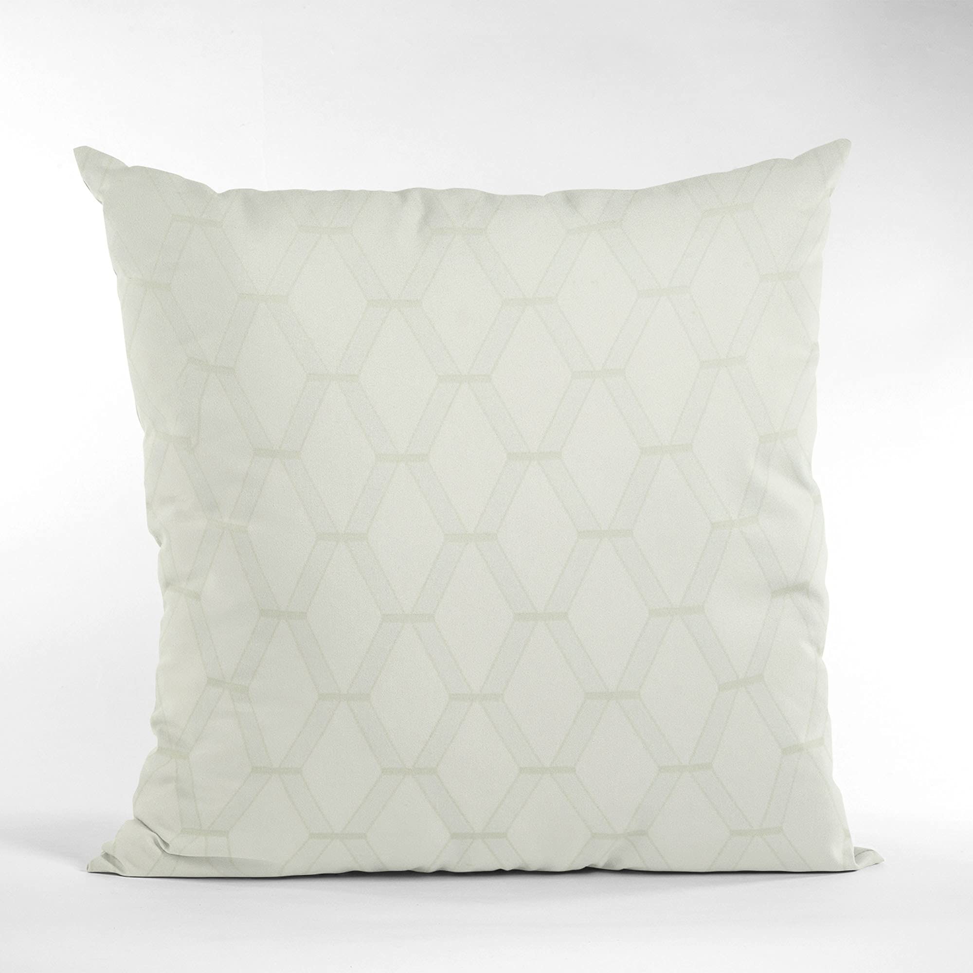 Plutus Vanilla Diamond Shiny Fabric With Embroydery Luxury Throw Pillow - Double sided  26 x 26”