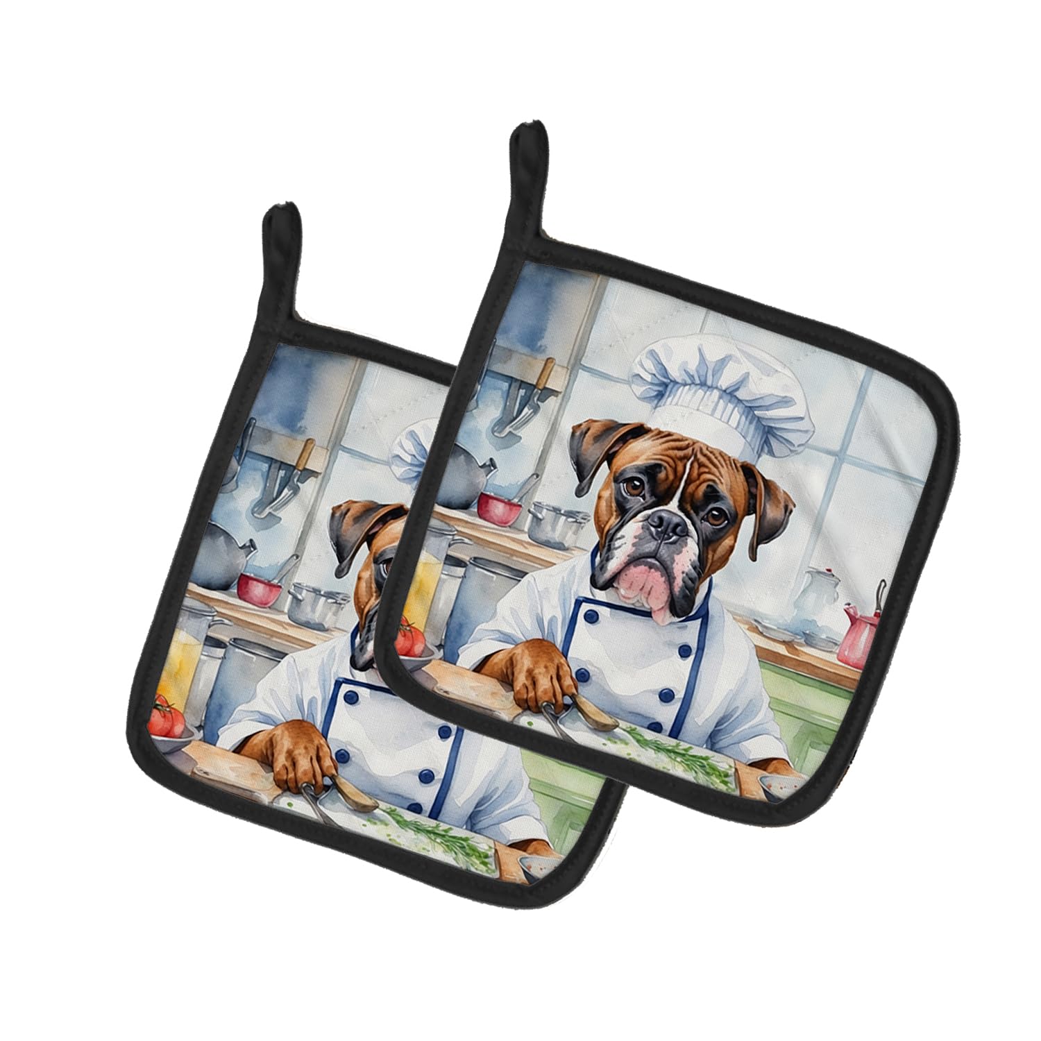 Boxer The Chef Pair of Pot Holders