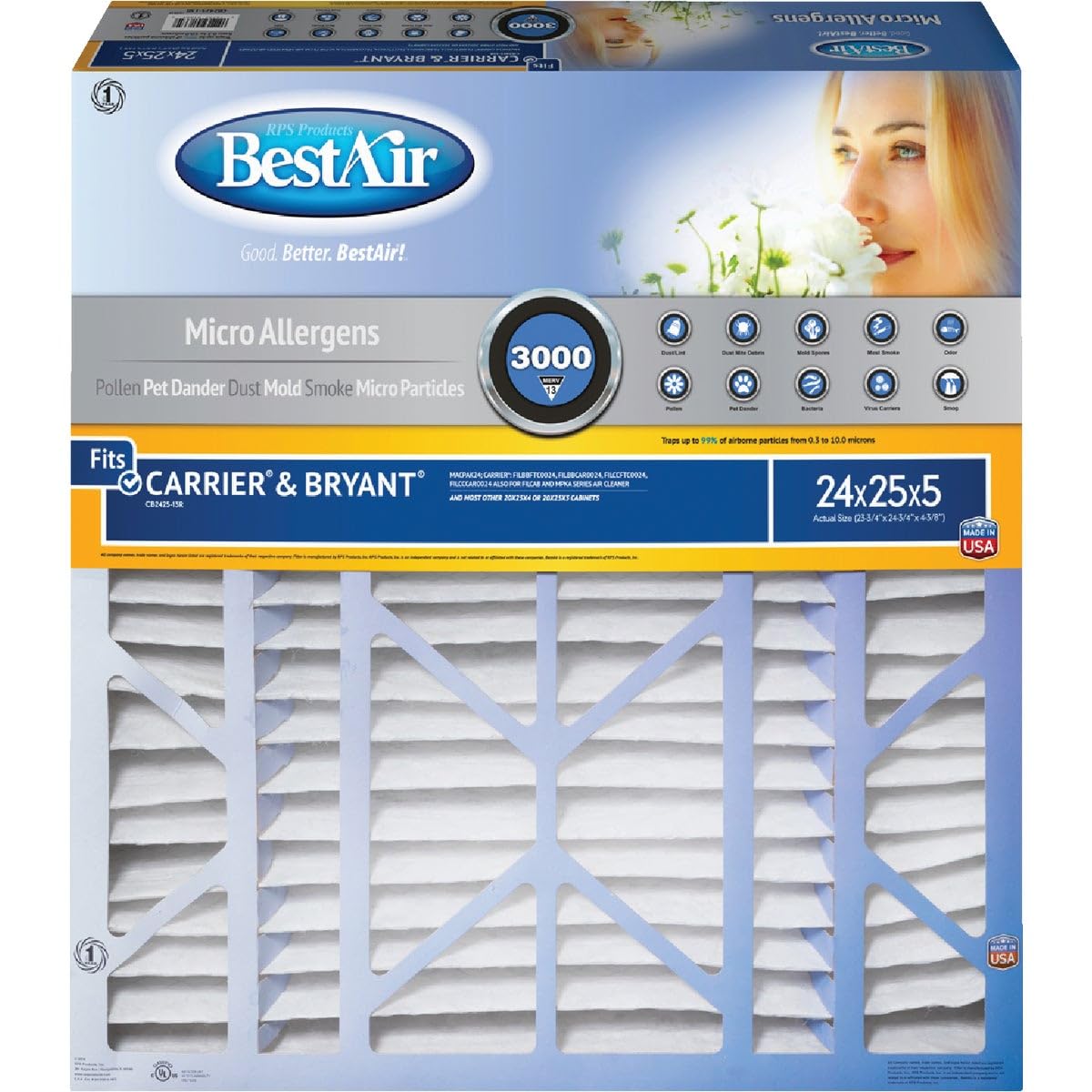 AIRFILTER 24X25X5 BSTAIR (Pack of 2)