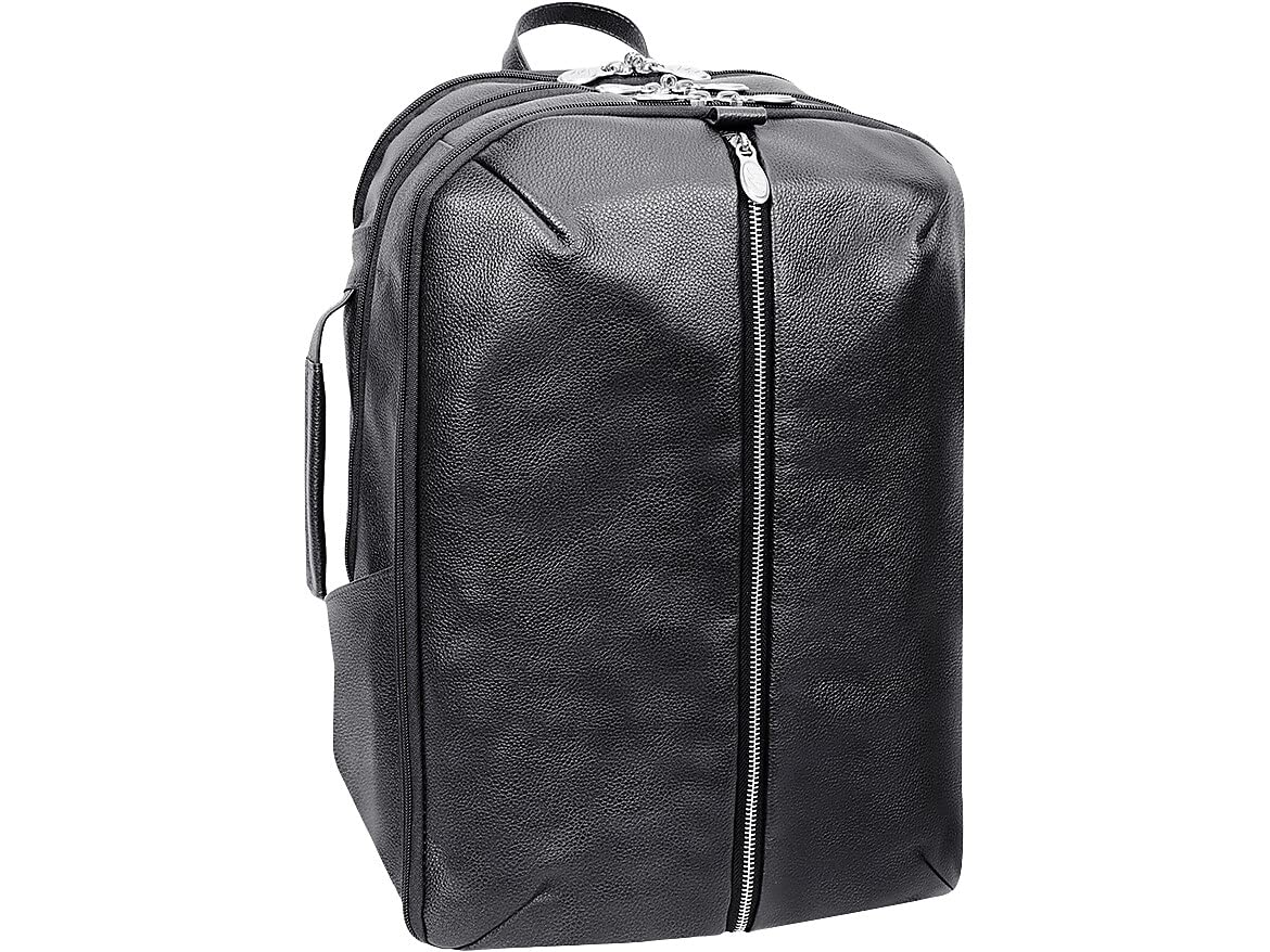 Mcklein U Series Englewood Laptop Backpack, Black Leather (78895)